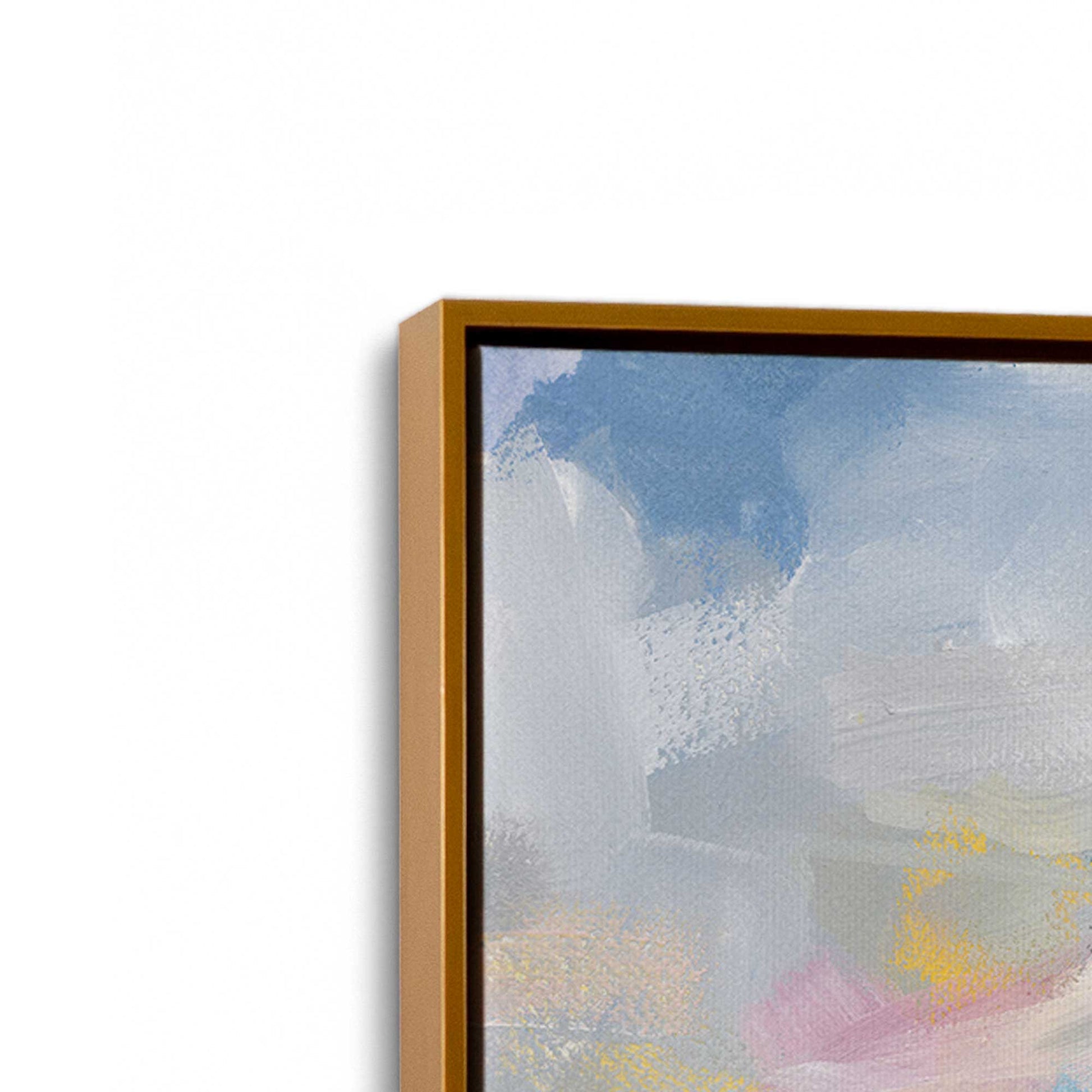 [Color:Polished Gold], Picture of art in a Polished Gold frame at an angle