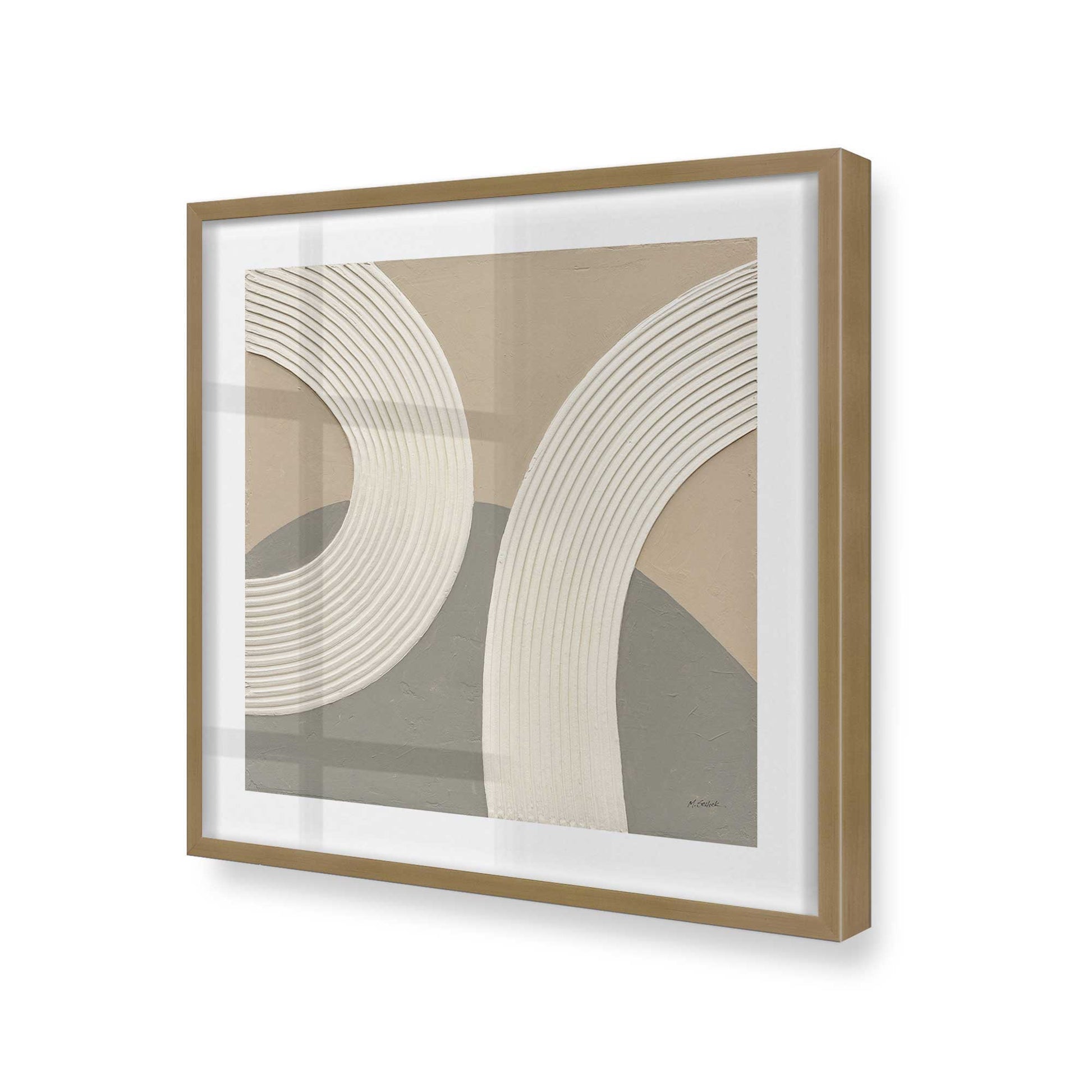 [Color:Brushed Gold], Picture of art in a Brushed Gold frame at an angle