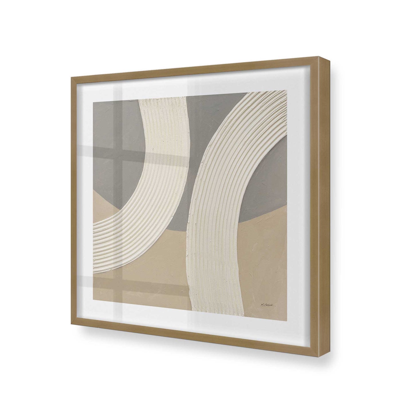 [Color:Brushed Gold], Picture of art in a Brushed Gold frame at an angle