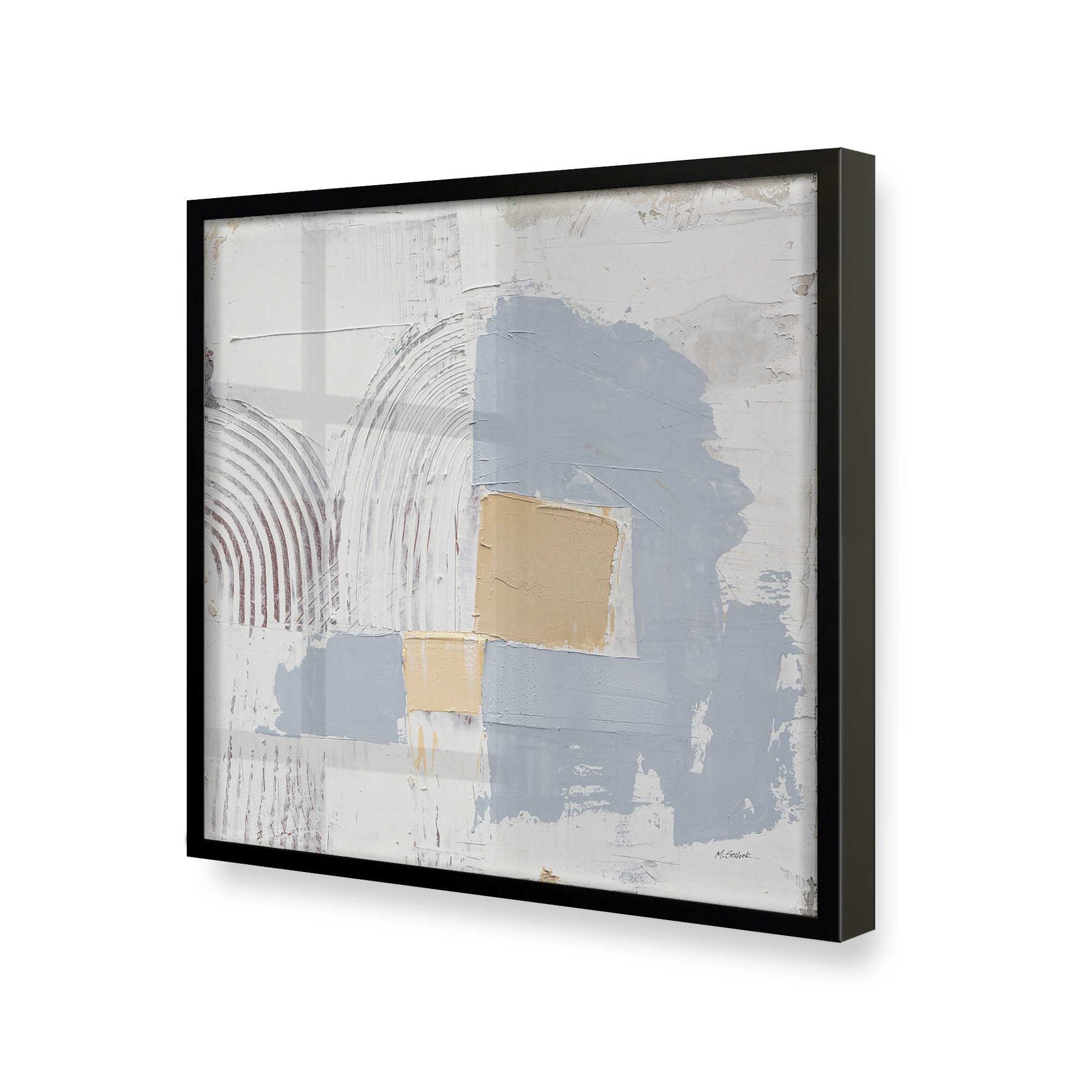 [Color:Satin Black], Picture of art in a Satin Black frame at an angle