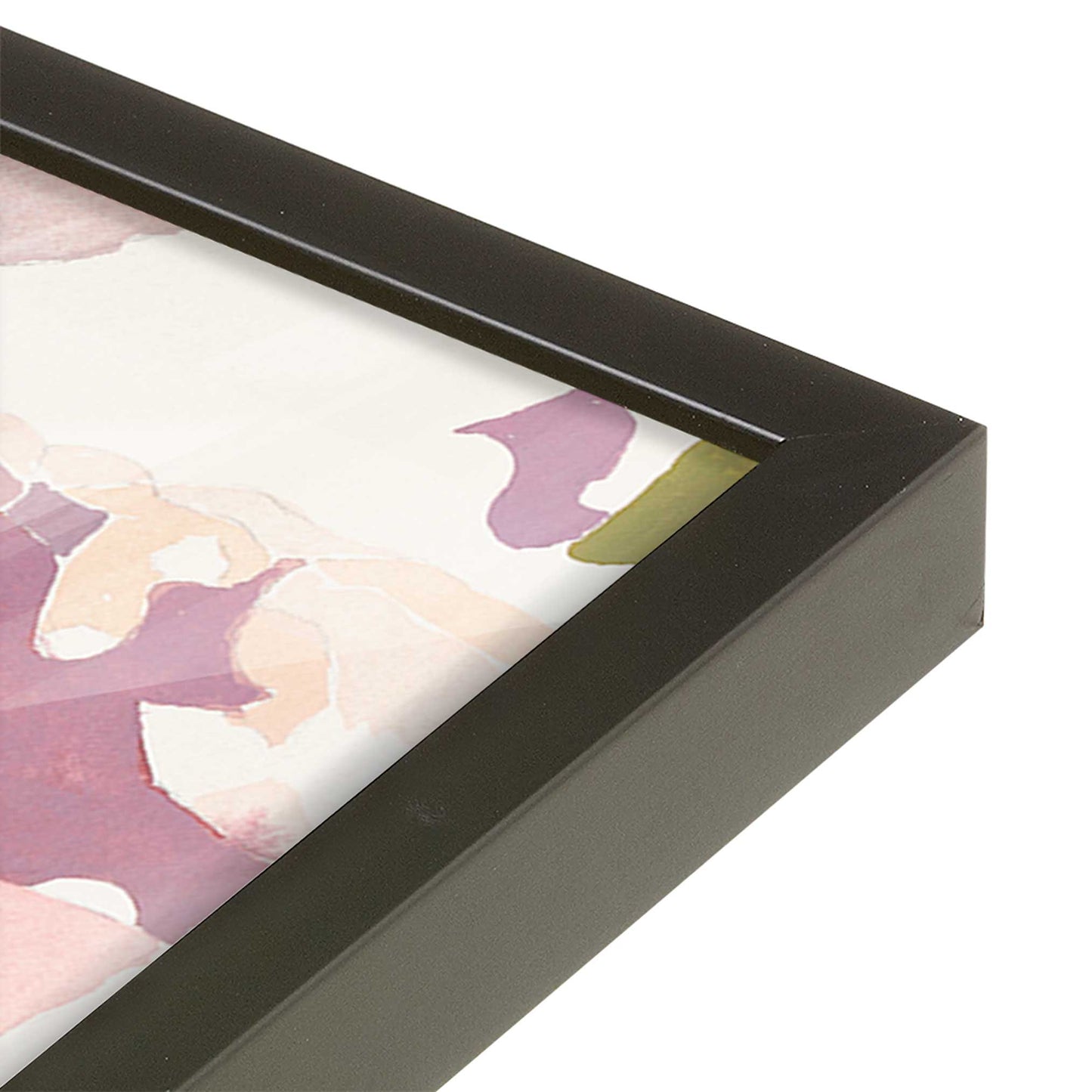 [Color:Satin Black], Picture of art in a Satin Black frame of the corner