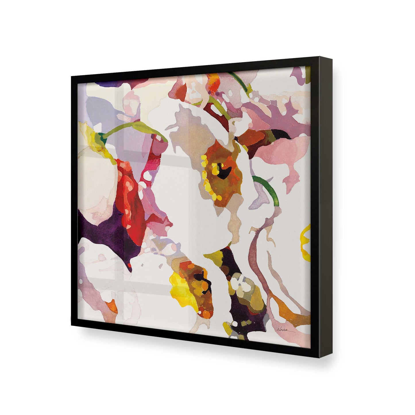 [Color:Satin Black], Picture of art in a Satin Black frame at an angle