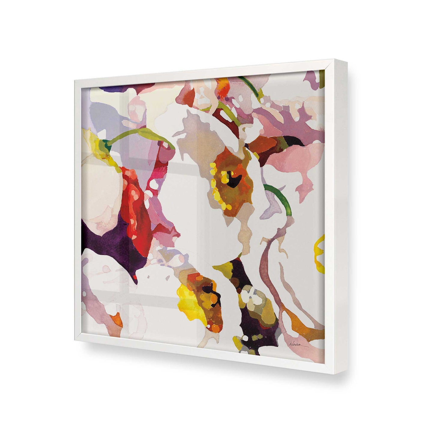 [Color:Opaque White], Picture of art in a Opaque White frame at an angle