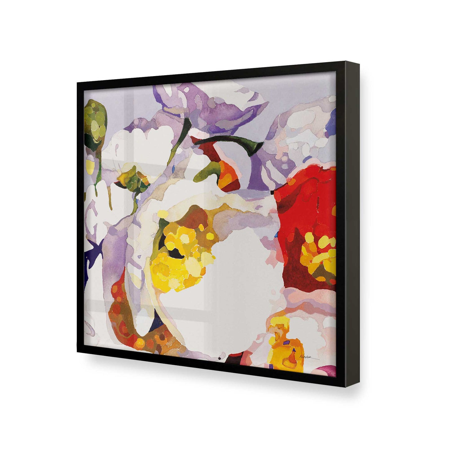 [Color:Satin Black], Picture of art in a Satin Black frame at an angle