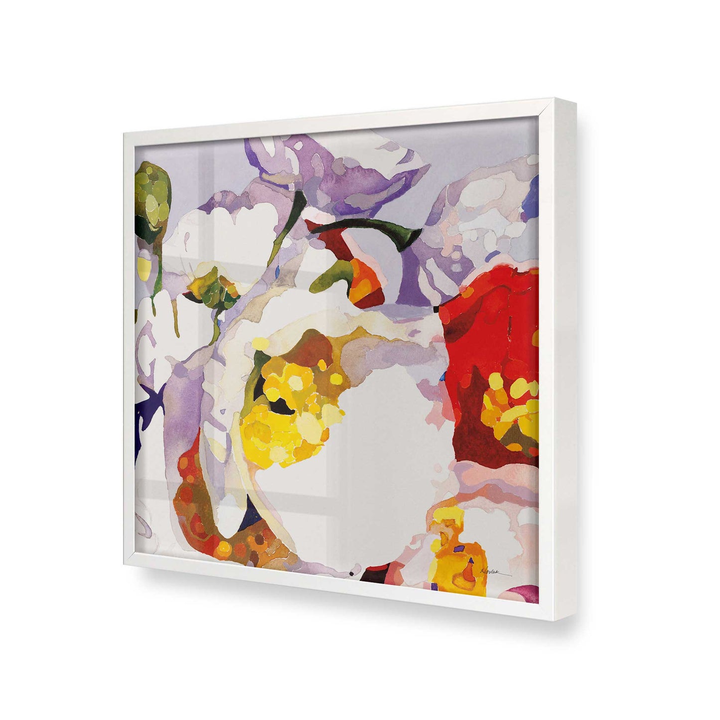 [Color:Opaque White], Picture of art in a Opaque White frame at an angle