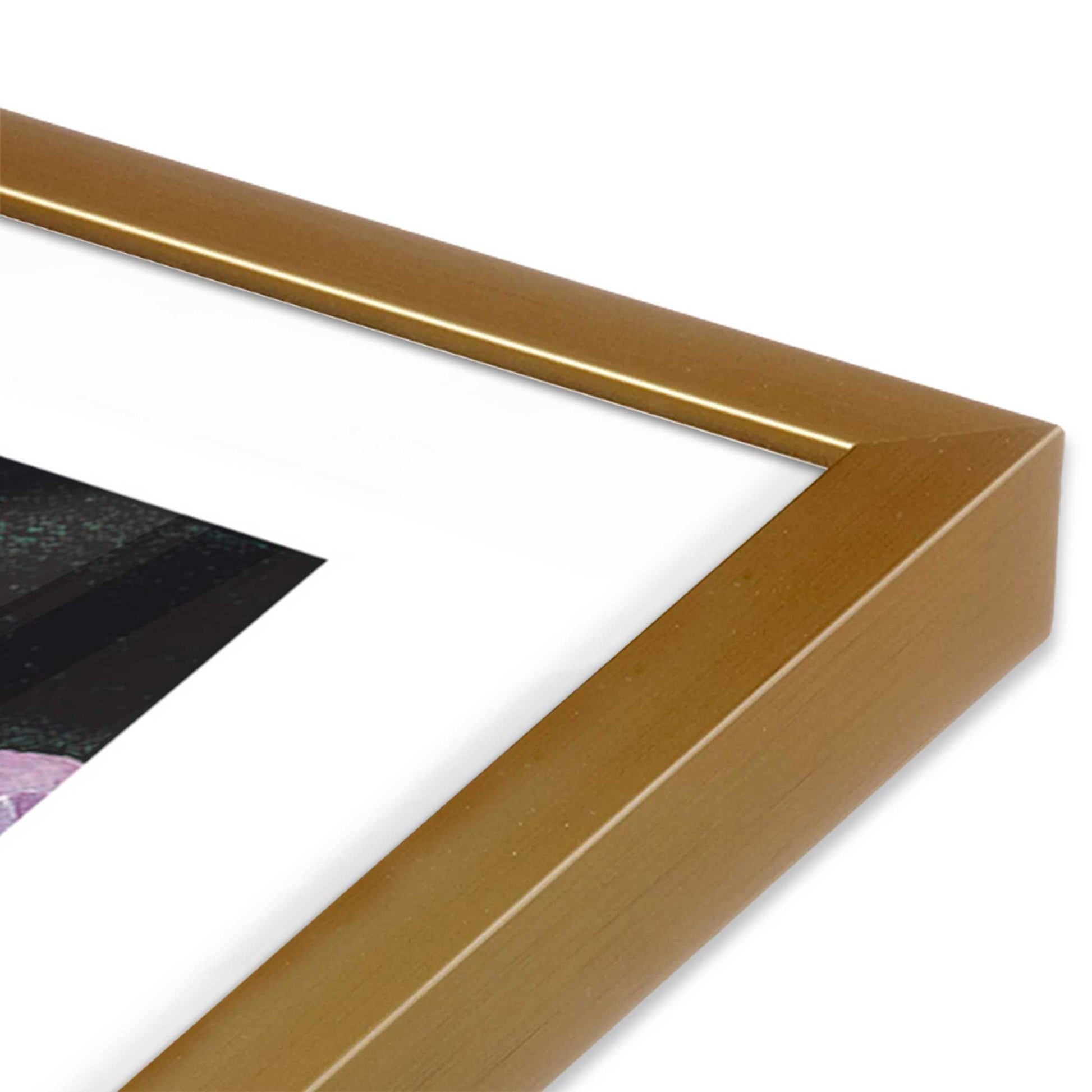 [Color:Polished Gold], Picture of art in a Polished Gold frame at an angle