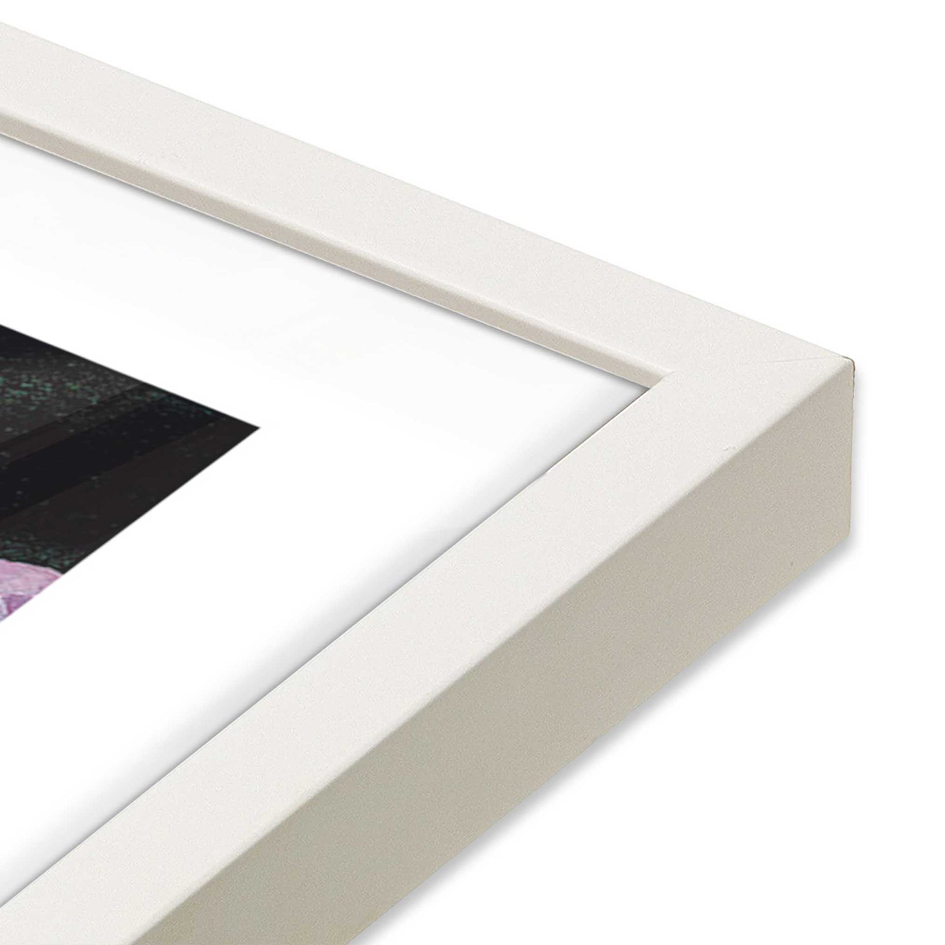 [Color:Opaque White], Picture of art in a Opaque White frame at an angle