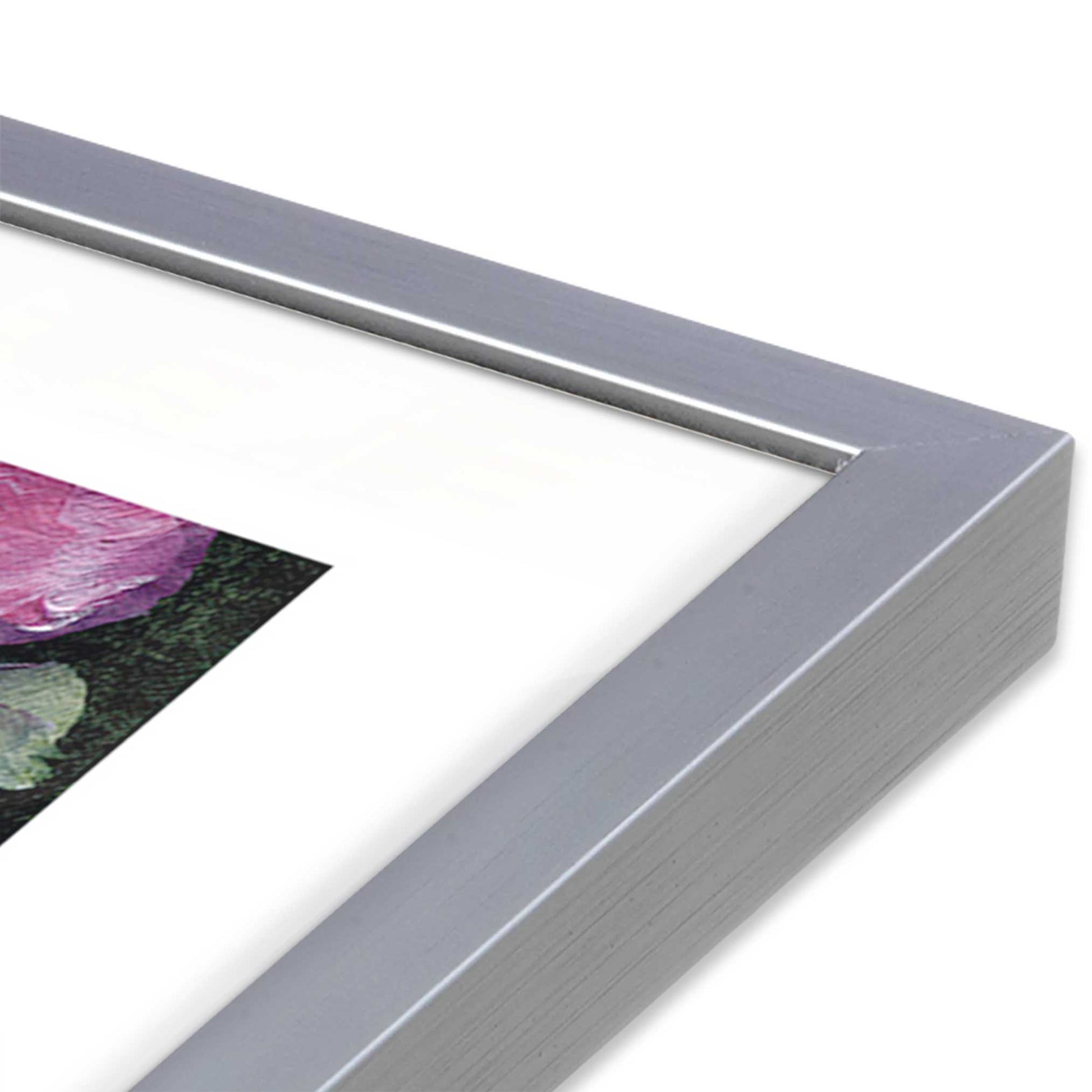 [Color:Polished Chrome], Picture of art in a Polished Chrome frame at an angle