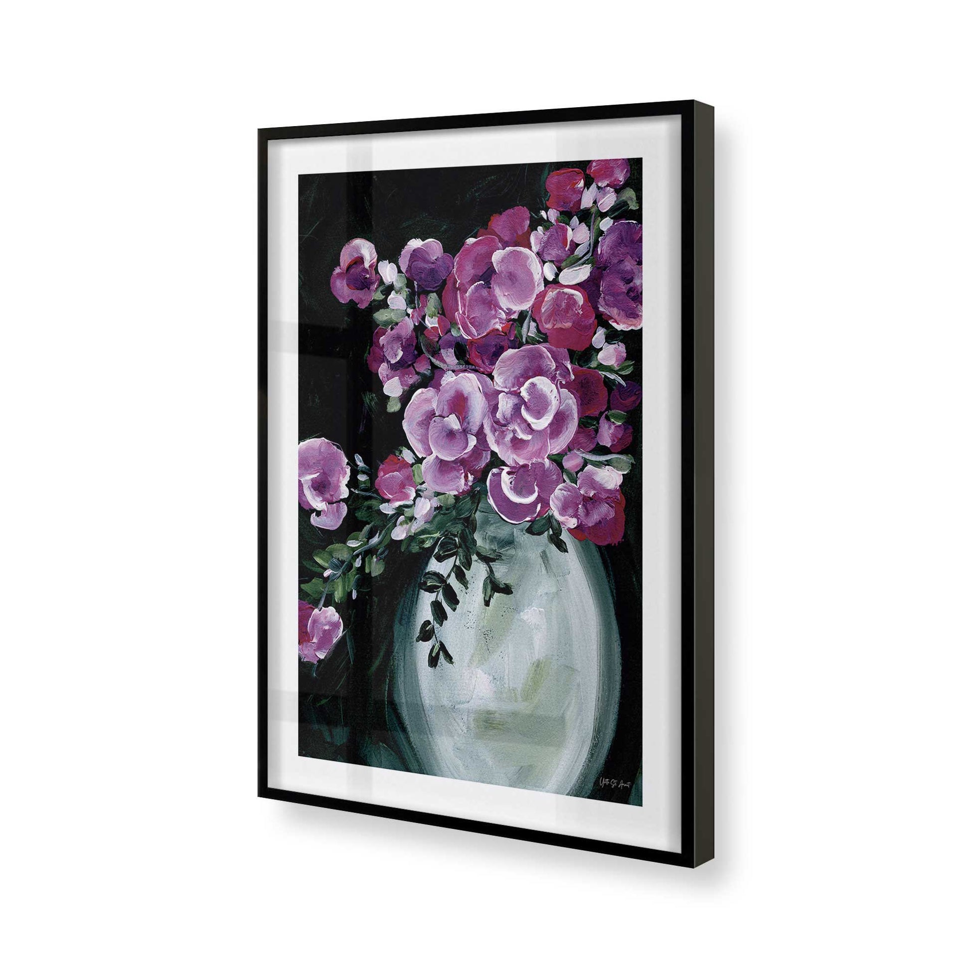 [Color:Satin Black], Picture of art in a Satin Black frame of the corner