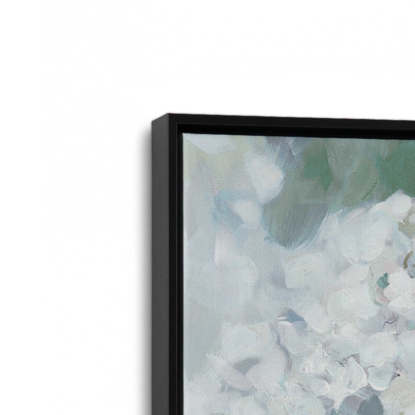 [Color:Satin Black], Picture of art in a Satin Black frame at an angle