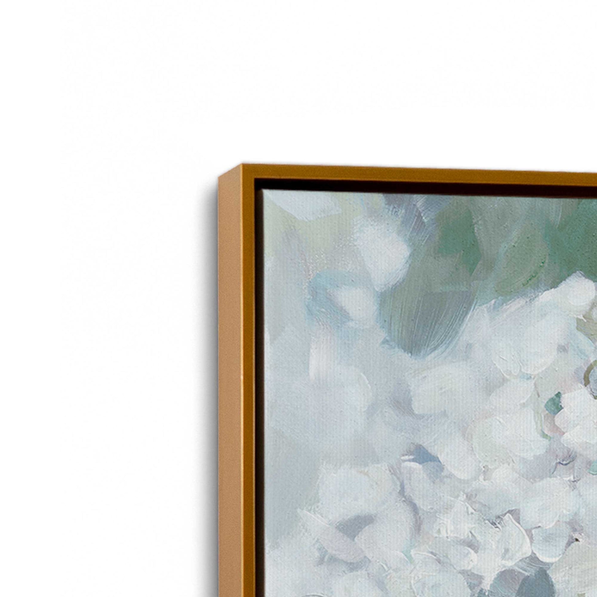 [Color:Polished Gold], Picture of art in a Polished Gold frame at an angle