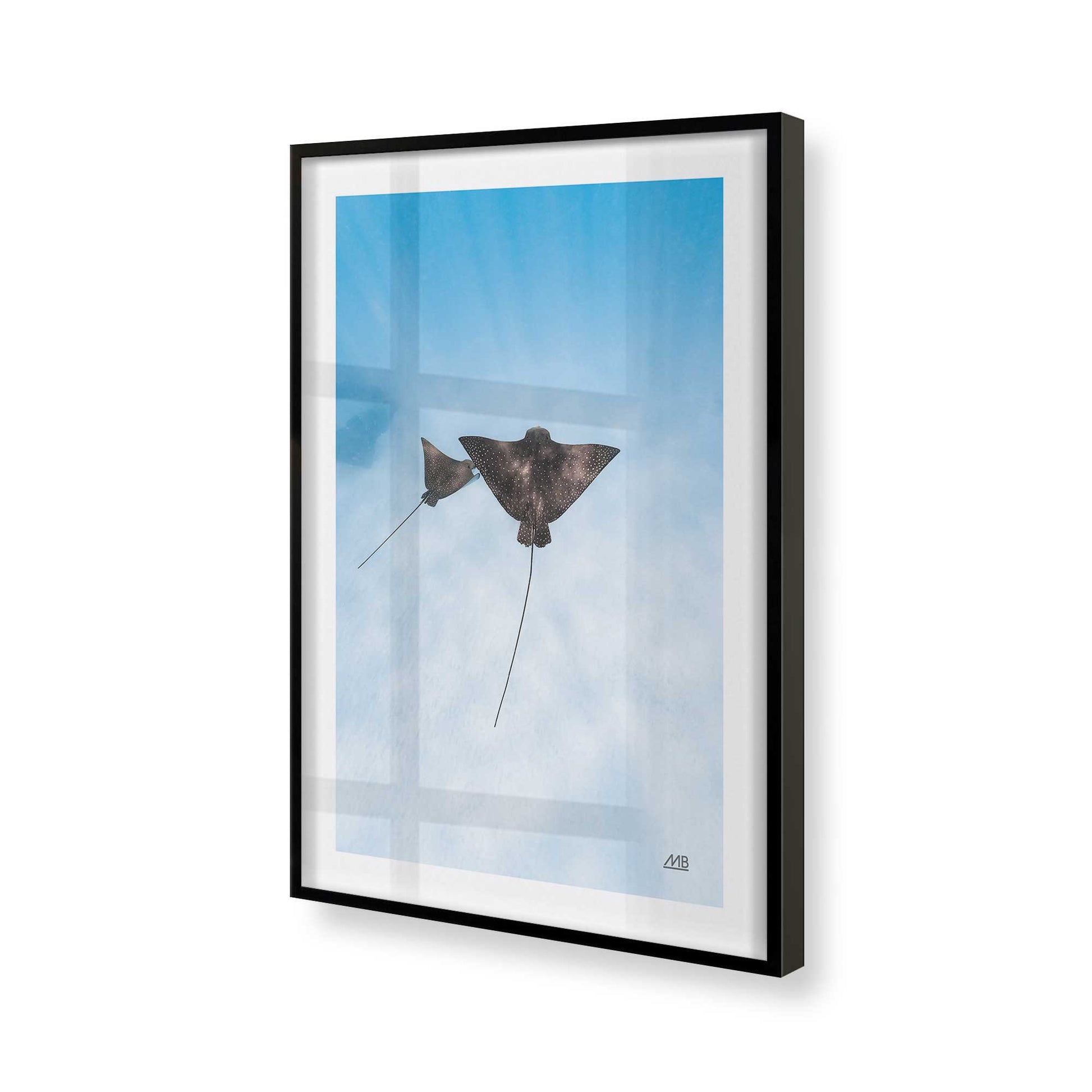 [Color:Satin Black], Picture of art in a Satin Black frame of the corner