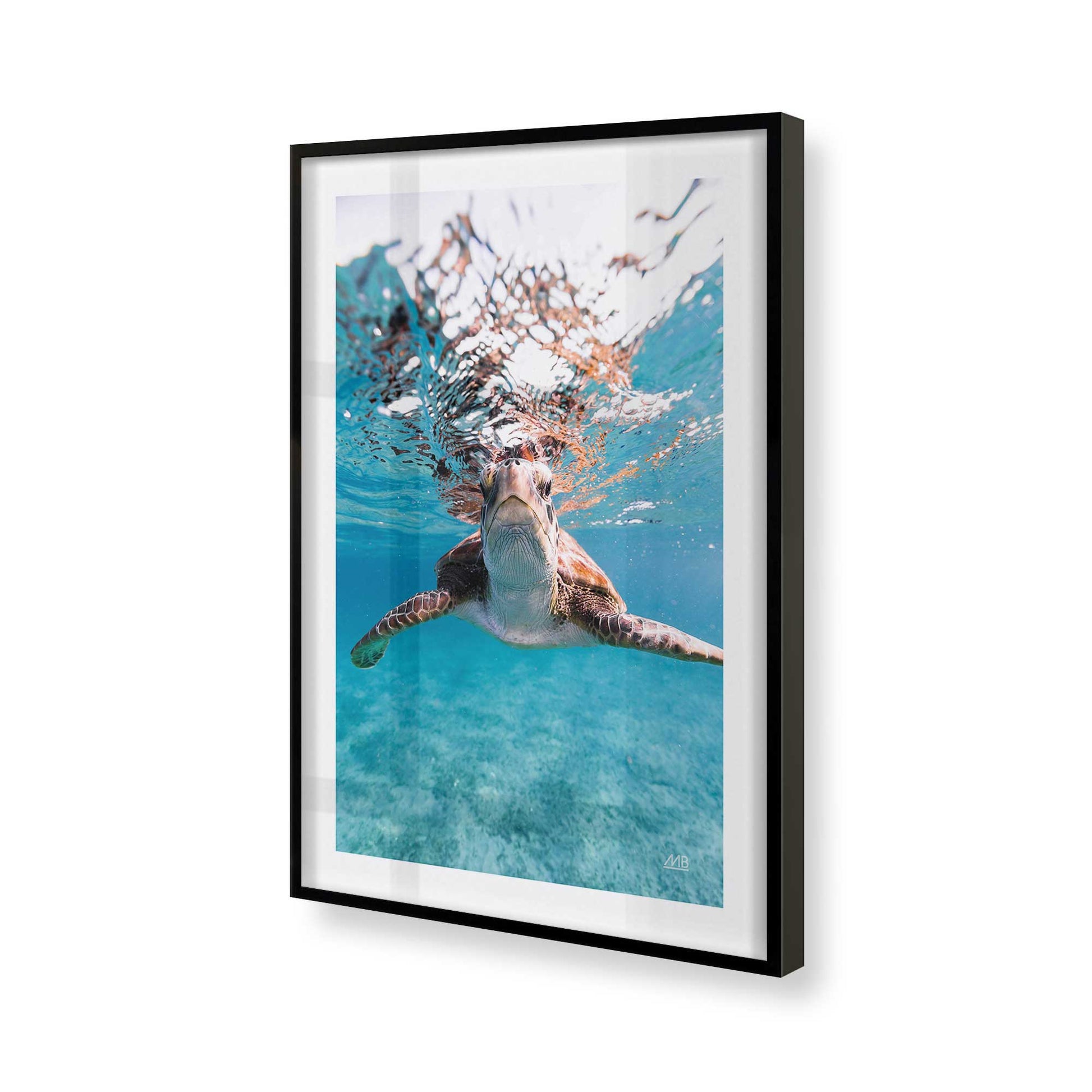 [Color:Satin Black], Picture of art in a Satin Black frame of the corner