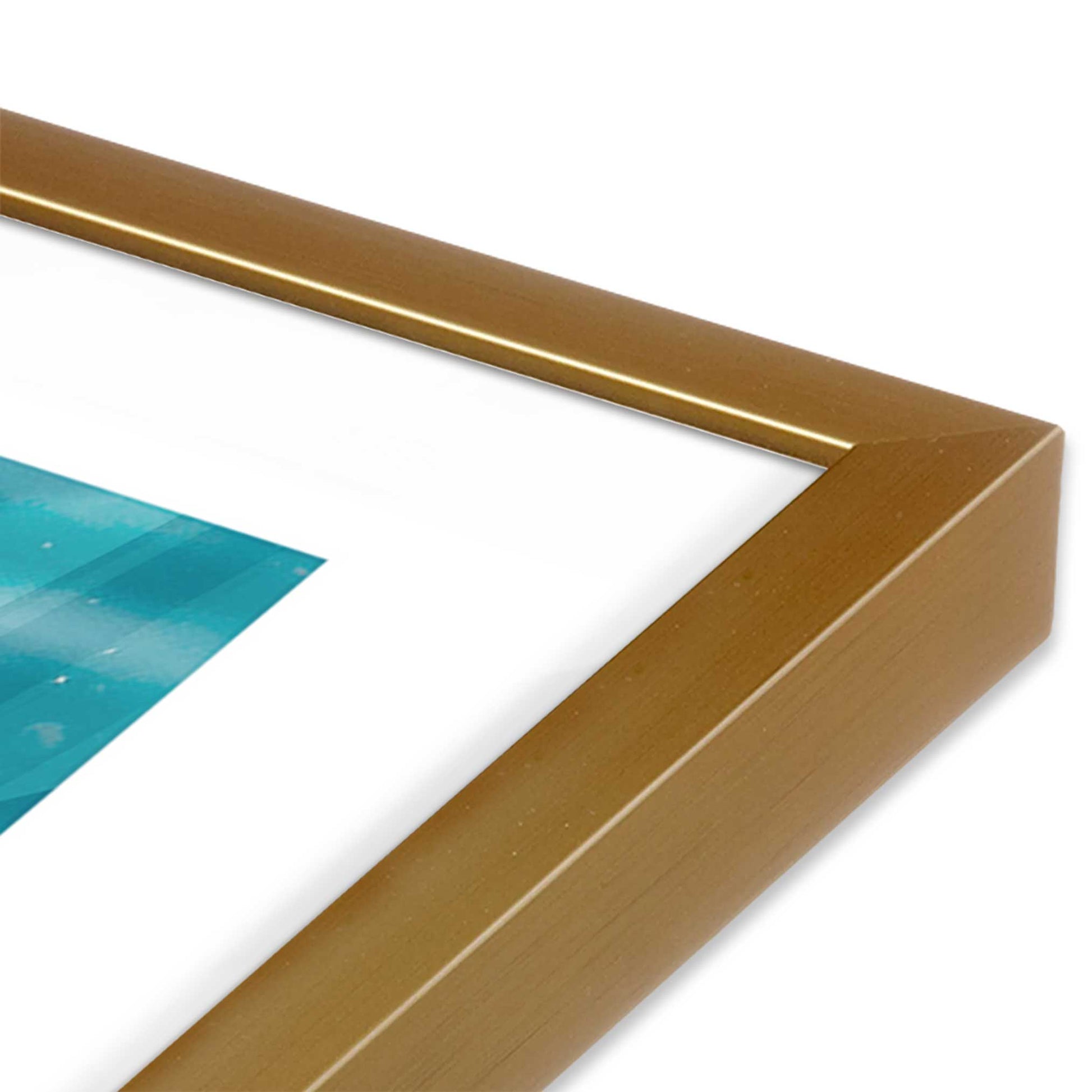 [Color:Polished Gold], Picture of art in a Polished Gold frame at an angle