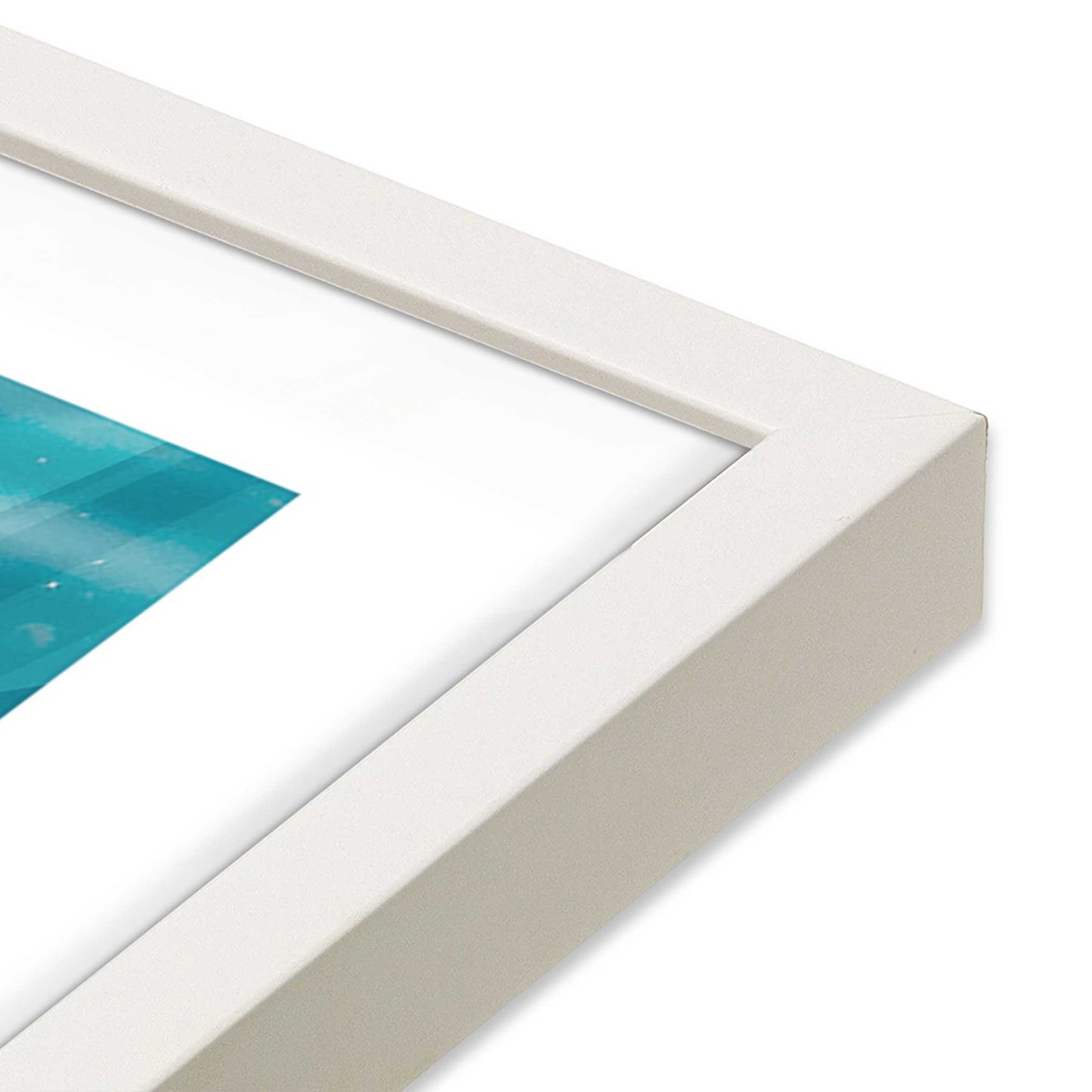 [Color:Opaque White], Picture of art in a Opaque White frame at an angle