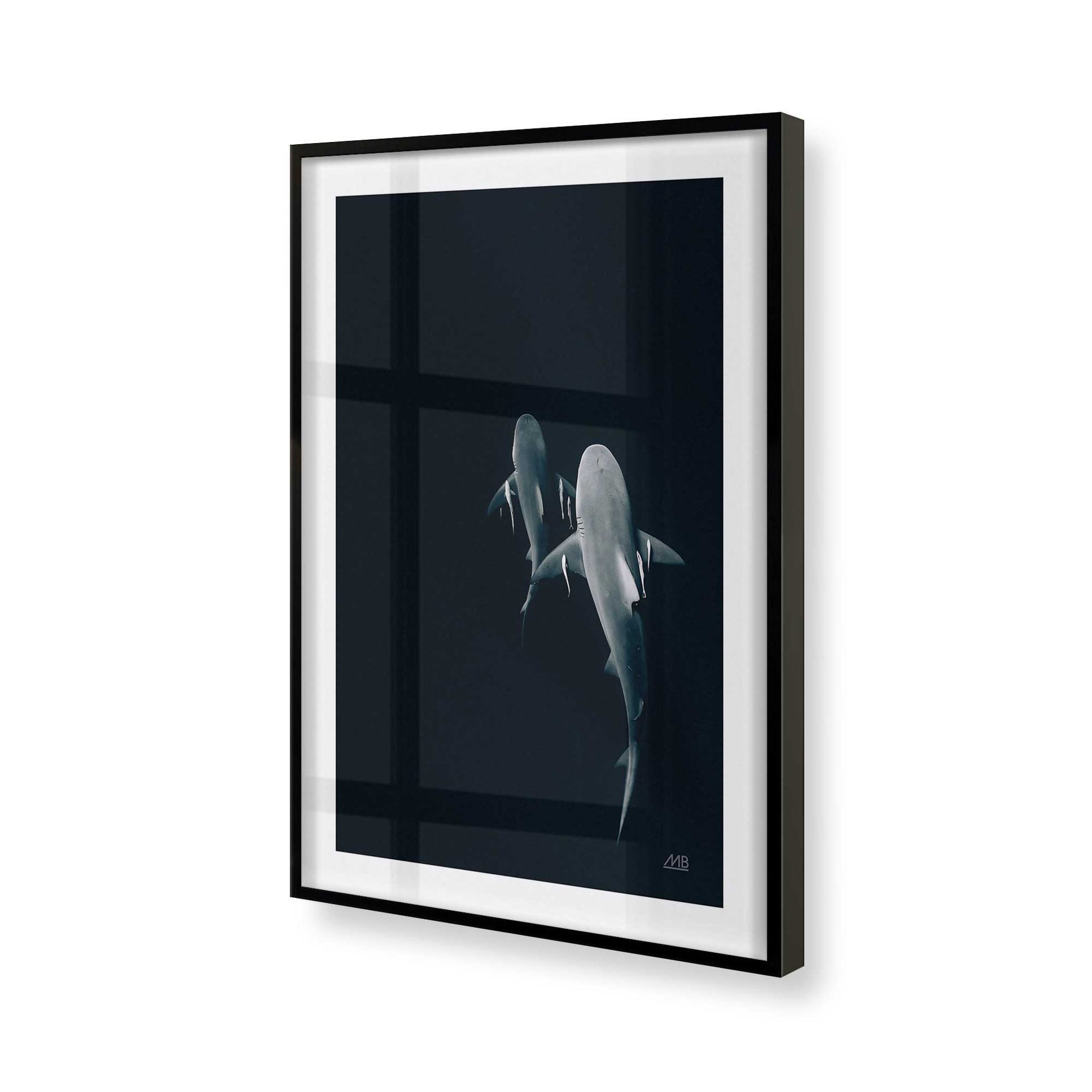 [Color:Satin Black], Picture of art in a Satin Black frame of the corner