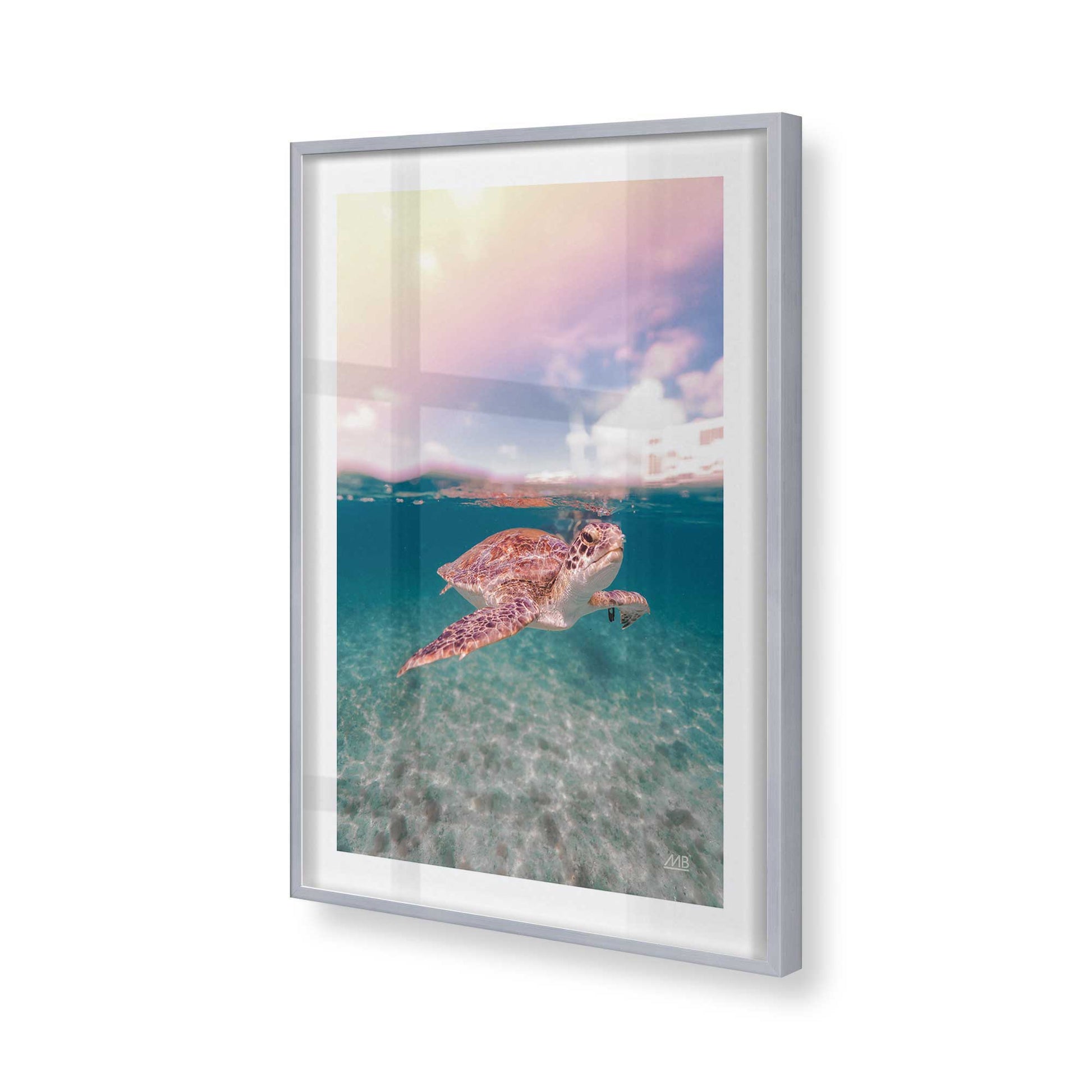 [Color:Polished Chrome], Picture of art in a Polished Chrome frame of the corner