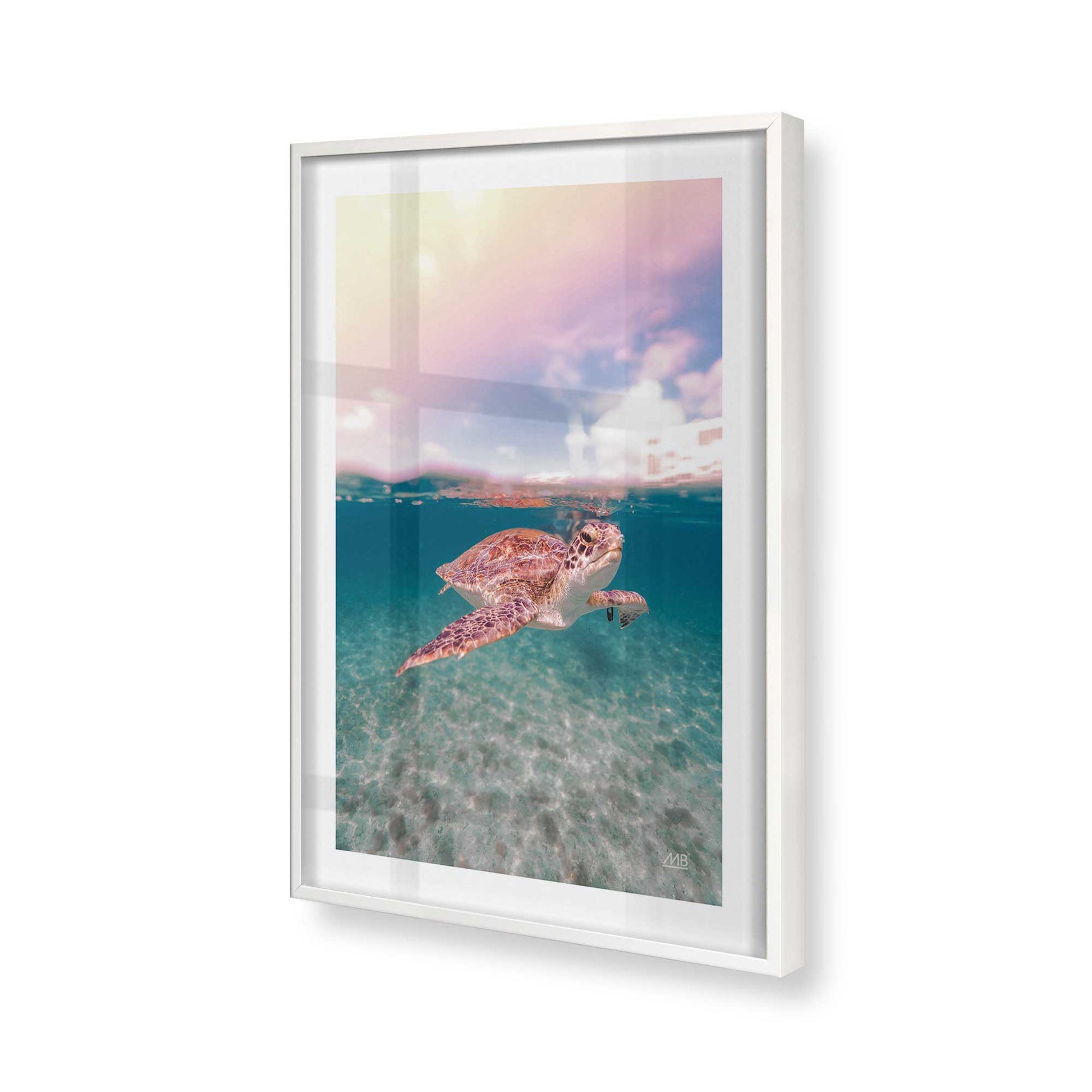 [Color:Opaque White], Picture of art in a Opaque White frame of the corner