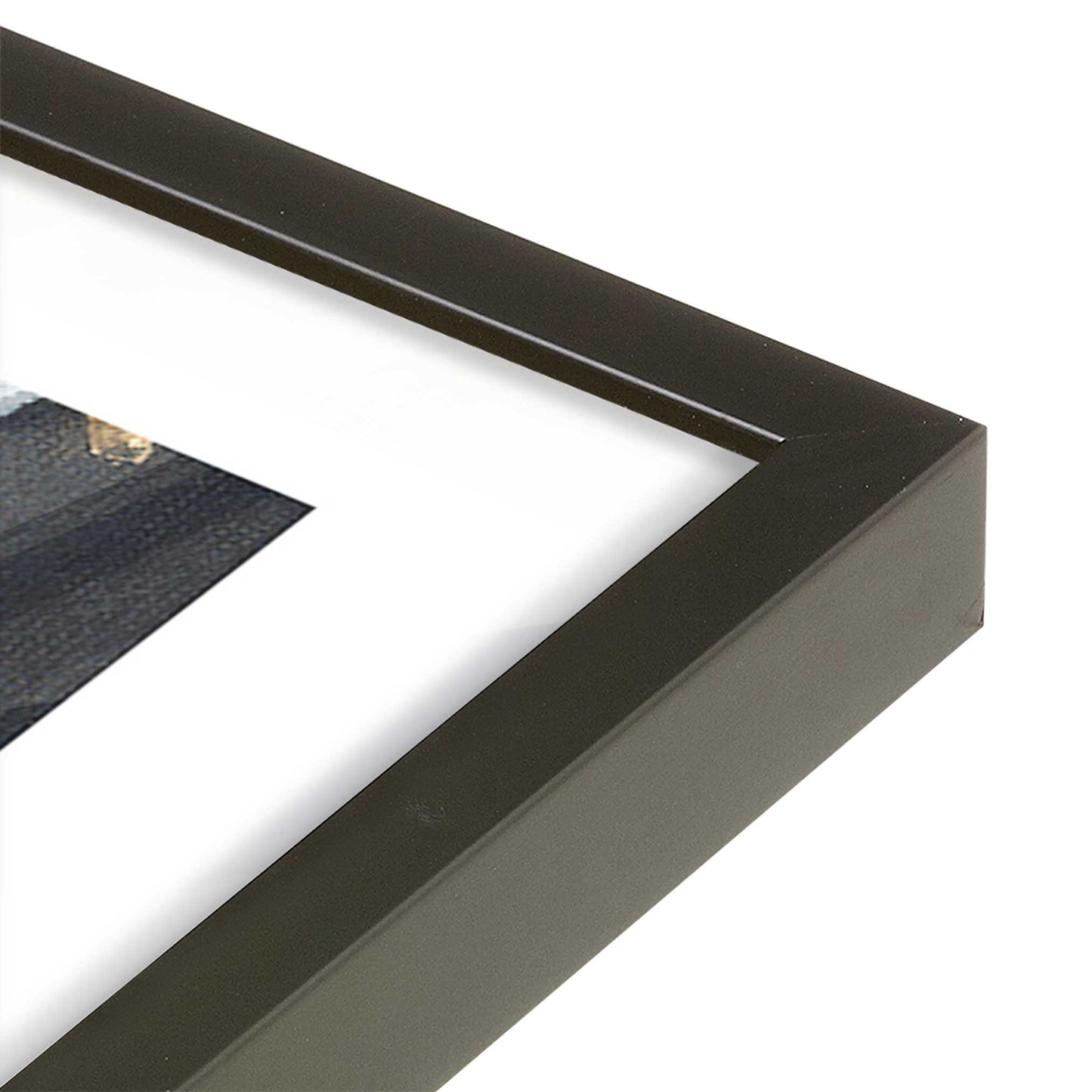 [Color:Satin Black], Picture of art in a Satin Black frame at an angle