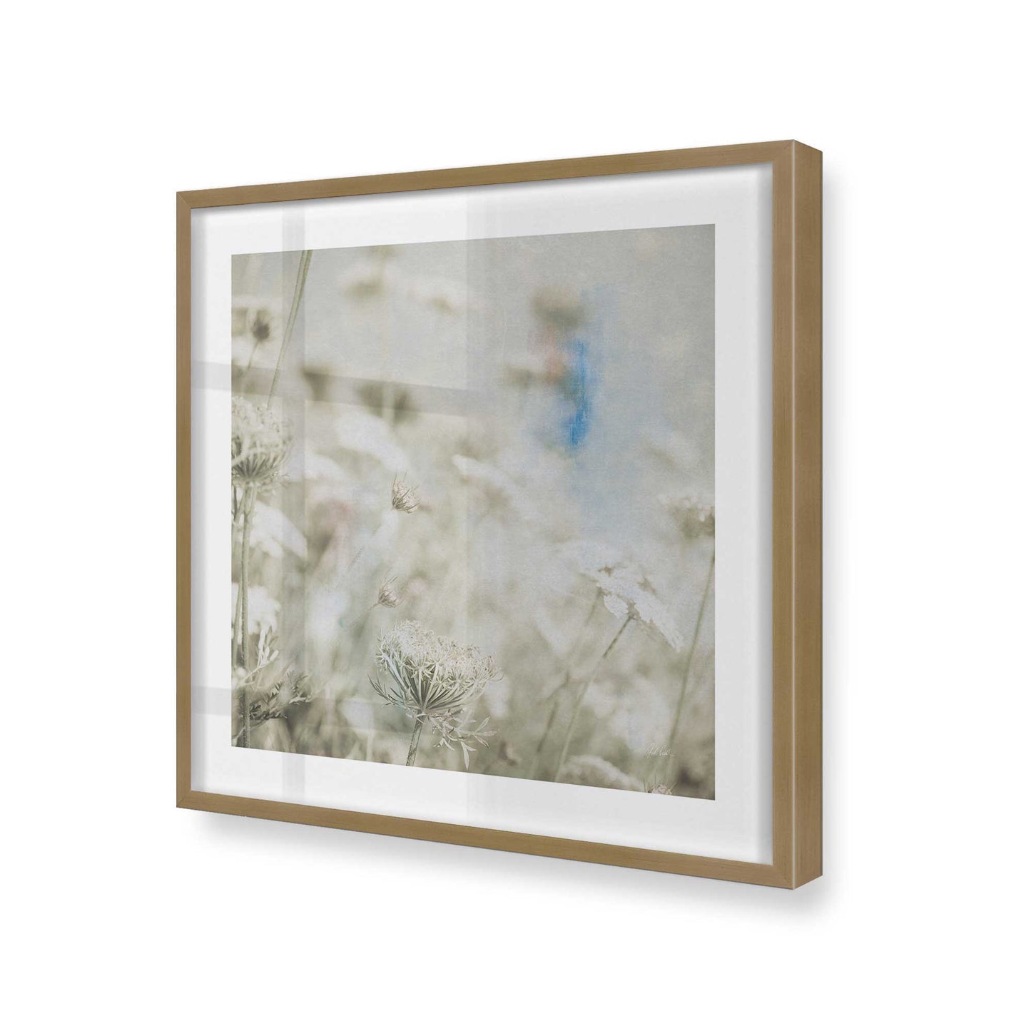 [Color:Brushed Gold], Picture of art in a Brushed Gold frame at an angle