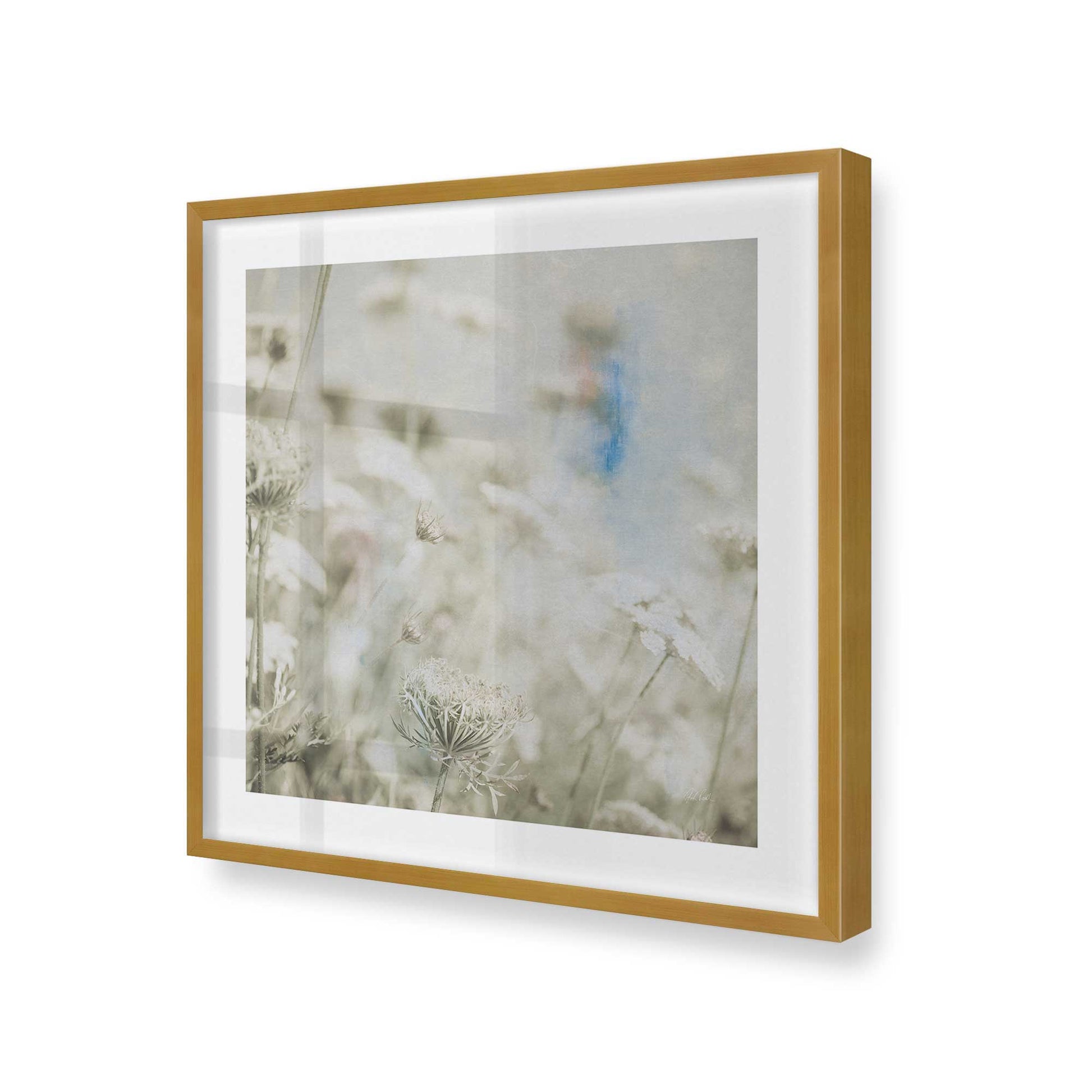 [Color:Polished Gold], Picture of art in a Polished Gold frame at an angle