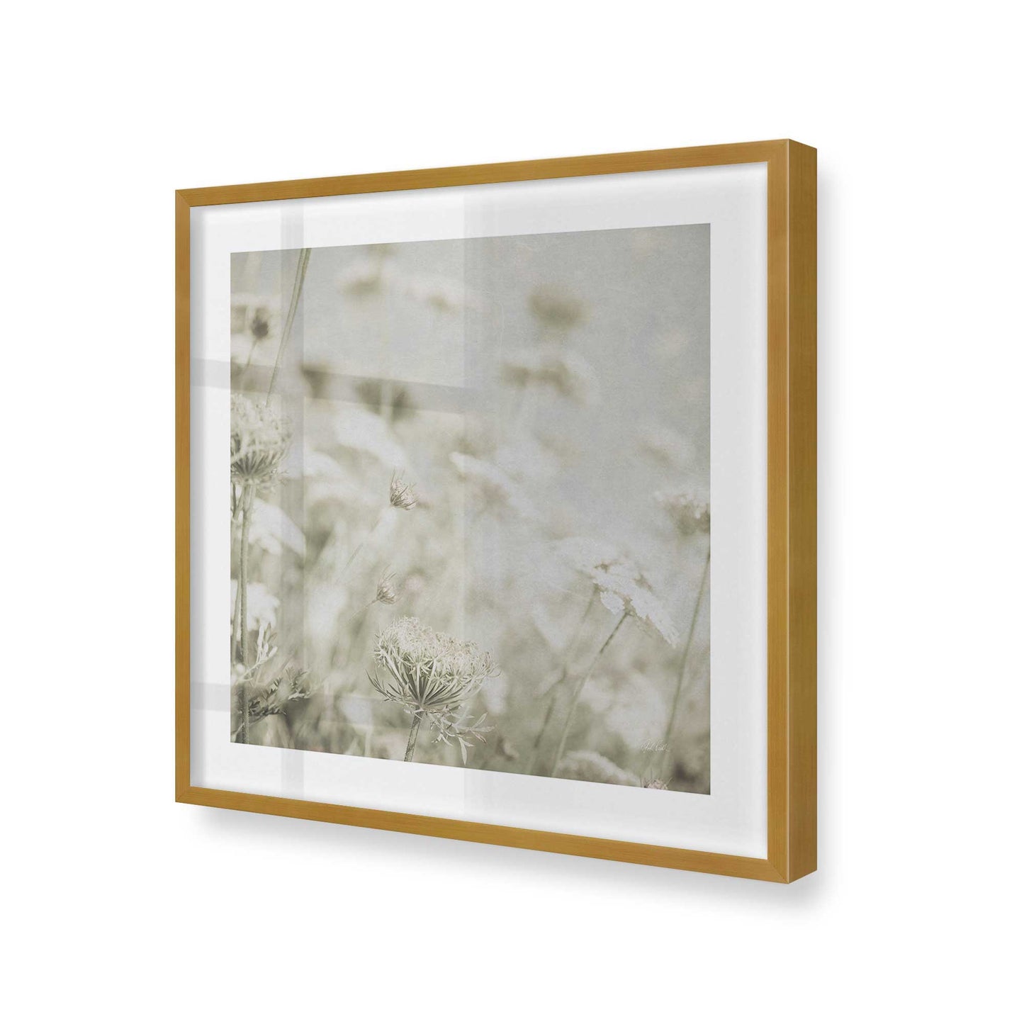 [Color:Polished Gold], Picture of art in a Polished Gold frame at an angle