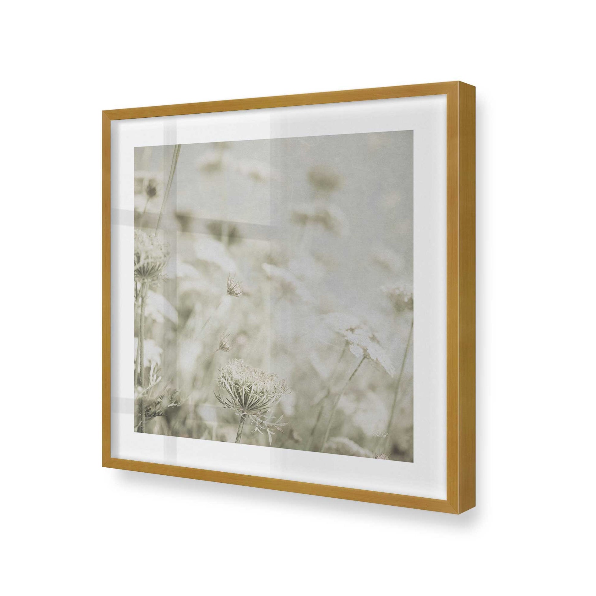 [Color:Polished Gold], Picture of art in a Polished Gold frame at an angle