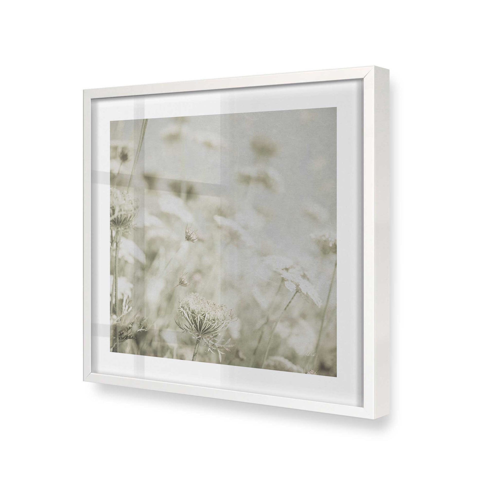 [Color:Opaque White], Picture of art in a Opaque White frame at an angle