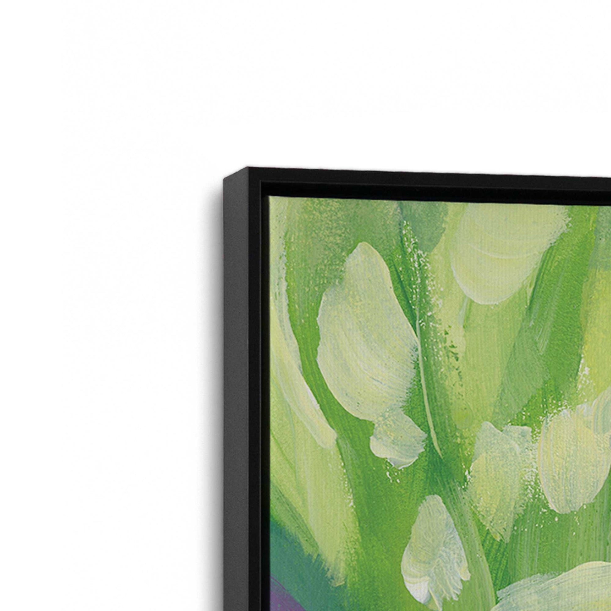 [Color:Satin Black], Picture of art in a Satin Black frame at an angle