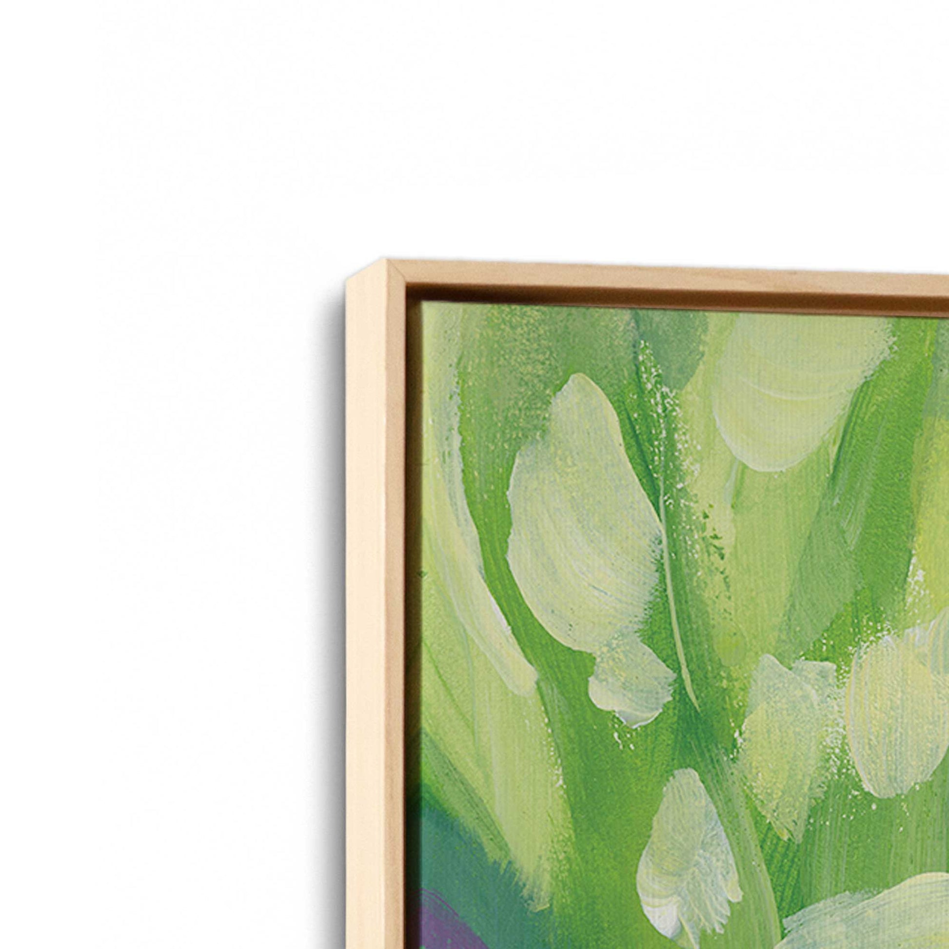 [Color:American Maple], Picture of art in a American Maple frame at an angle