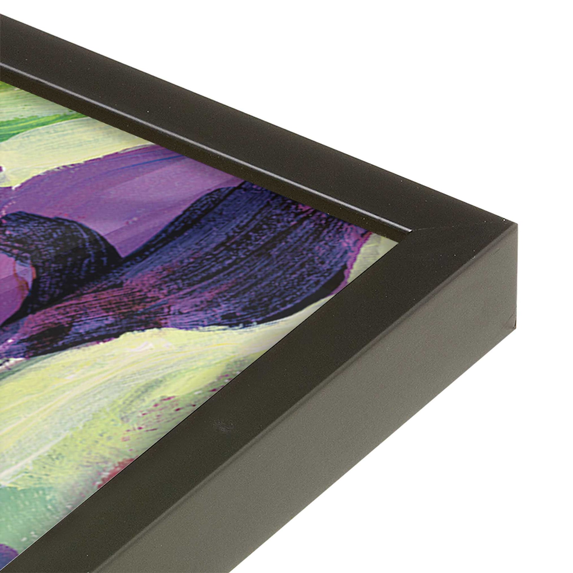 [Color:Satin Black], Picture of art in a Satin Black frame at an angle