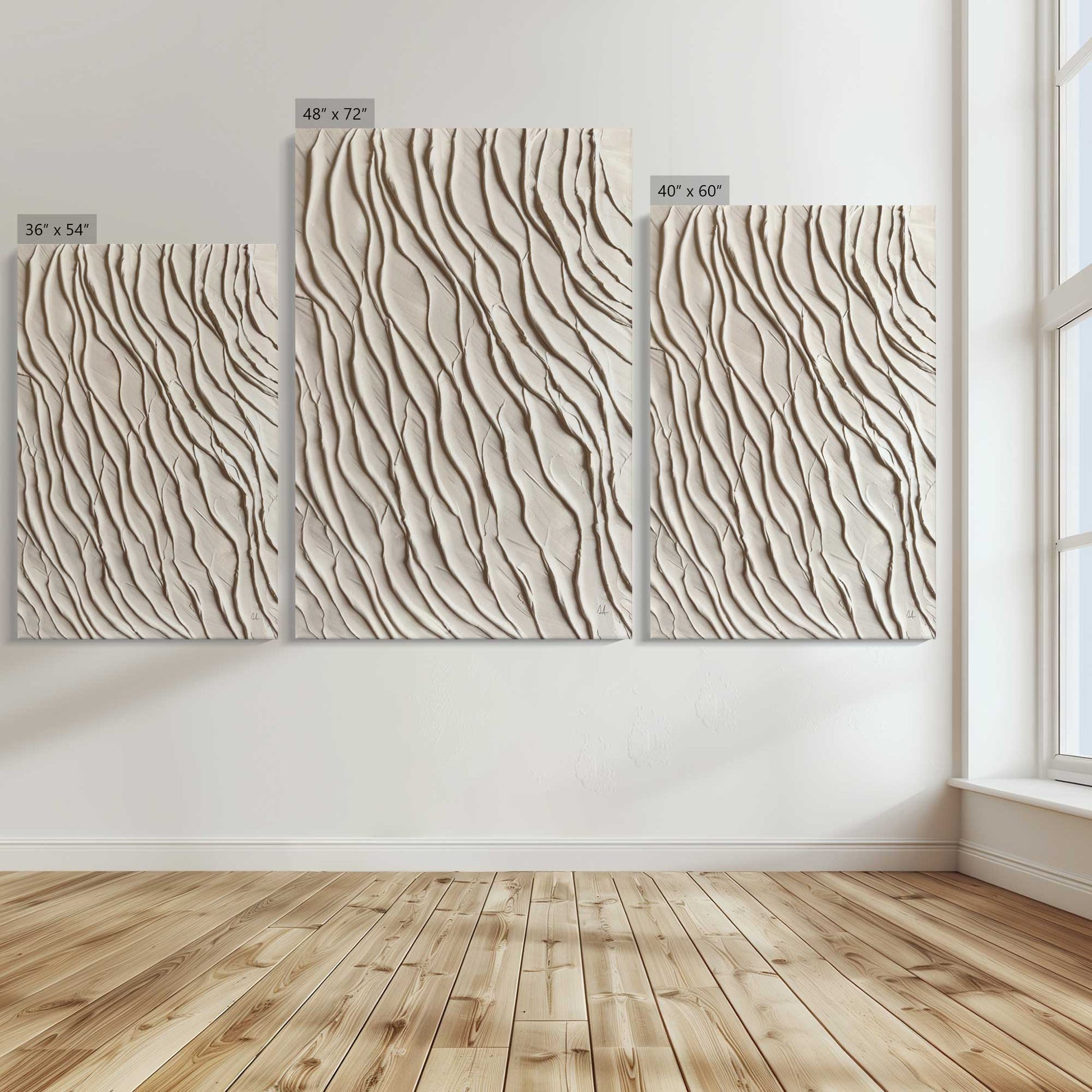 [Color:Stretched Canvas], Image showing the size comparisons