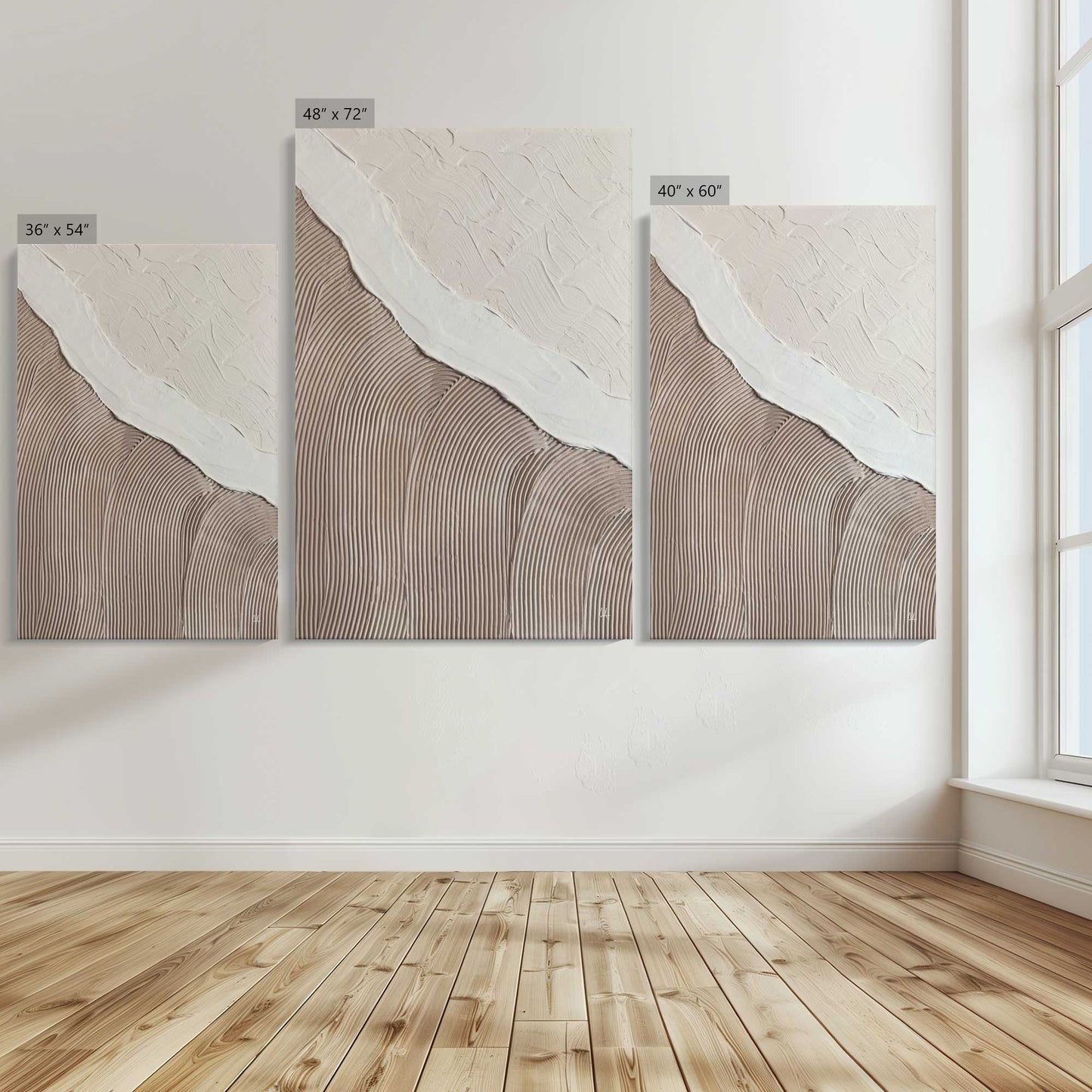 [Color:Stretched Canvas], Image showing the size comparisons