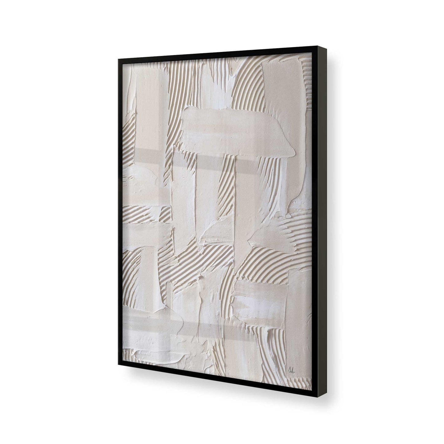 [Color:Satin Black], Picture of art in a Satin Black frame of the corner