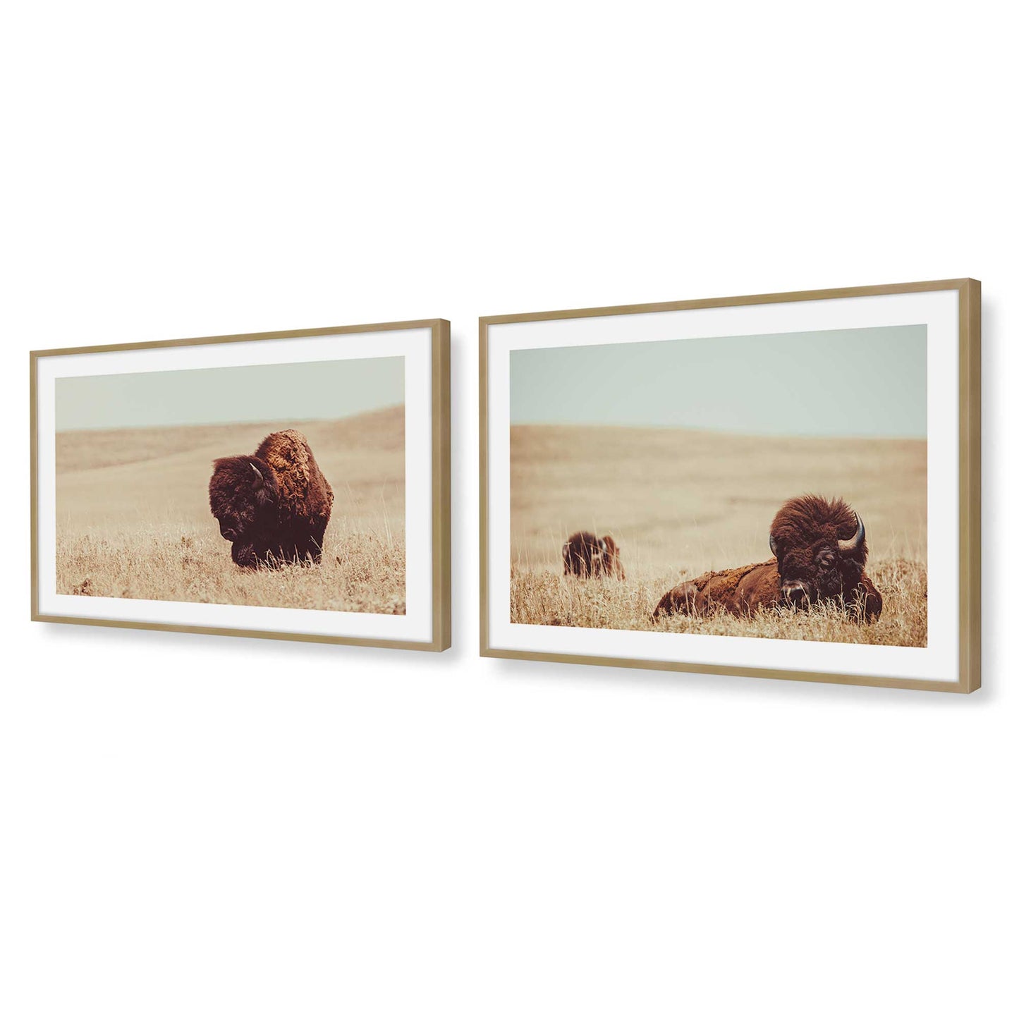 [Color:Brushed Gold], Picture of art in a Brushed Gold frame at an angle