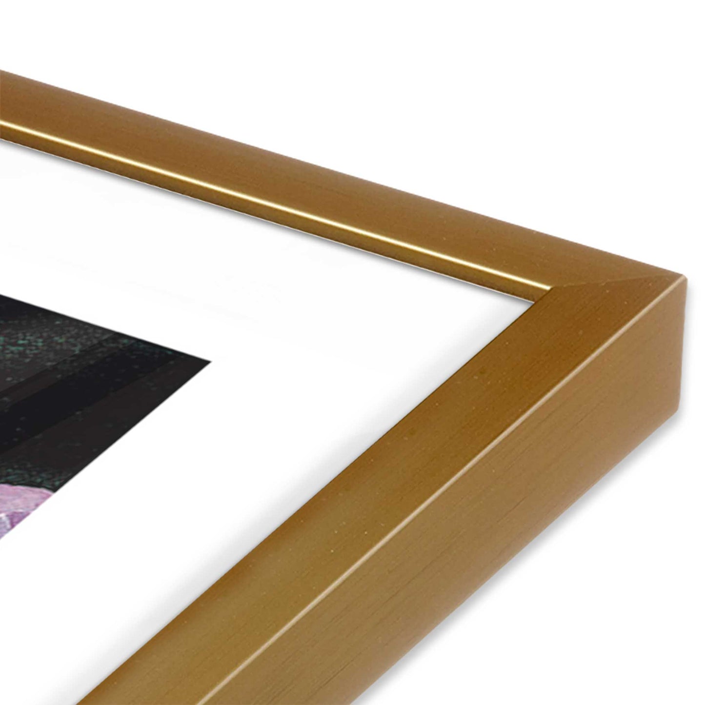 [Color:Polished Gold], Picture of art in a Polished Gold frame of the corner