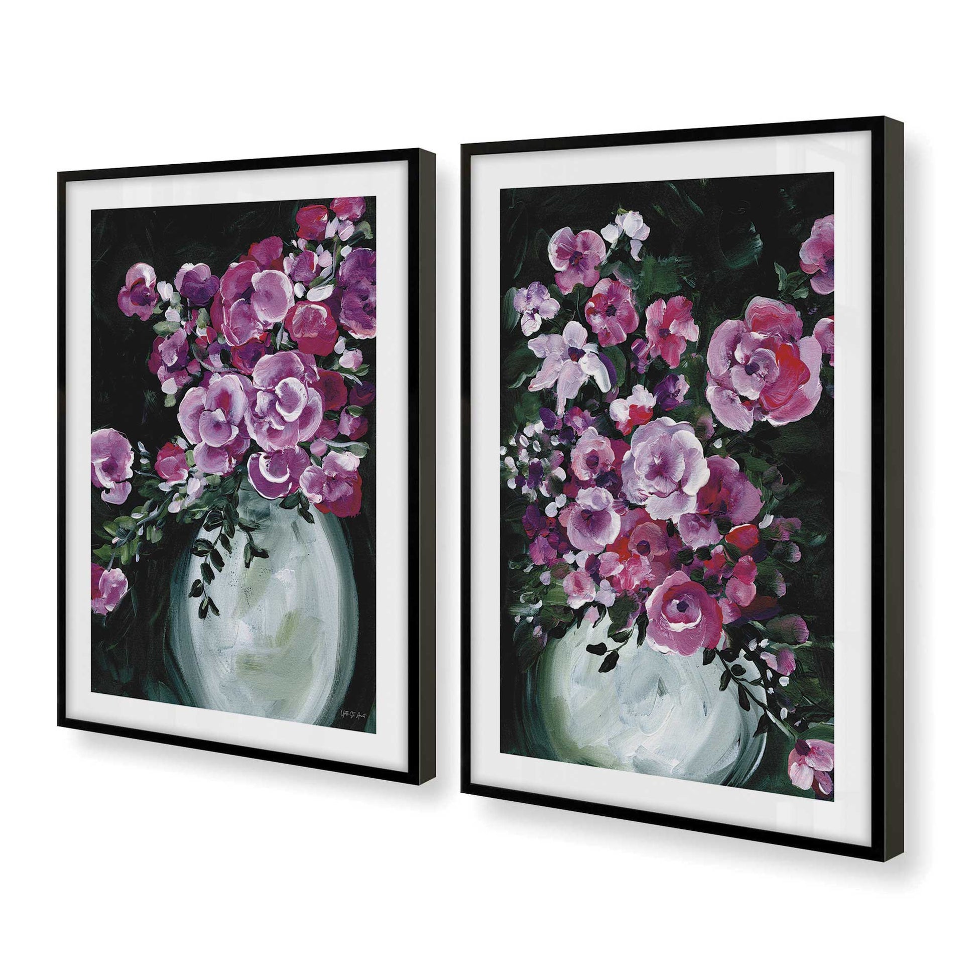 [Color:Satin Black], Picture of art in a Satin Black frame at an angle