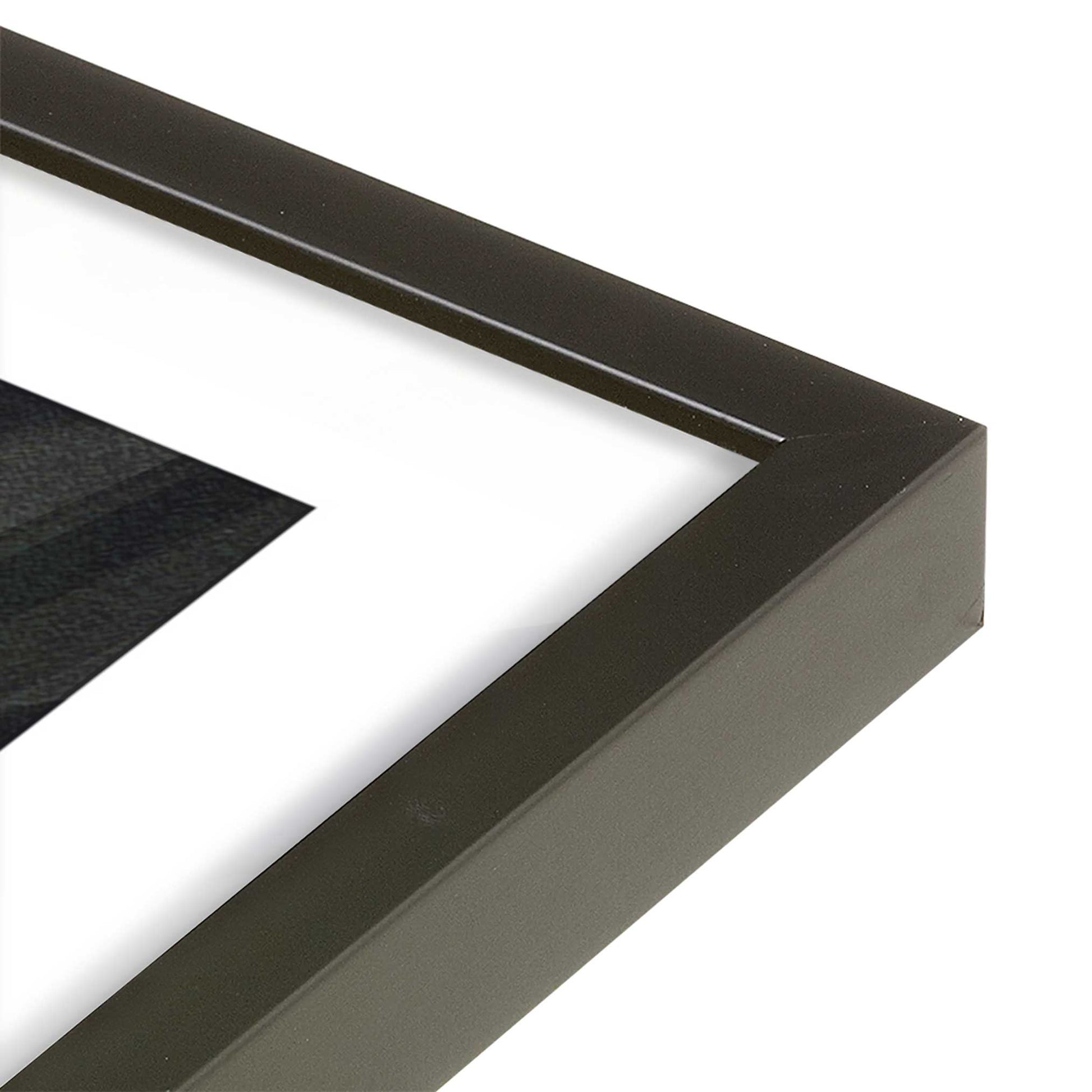 [Color:Satin Black], Picture of art in a Satin Black frame of the corner