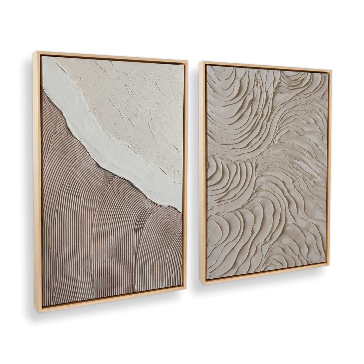 [Color:American Maple], Picture of art in a American Maple frame at an angle