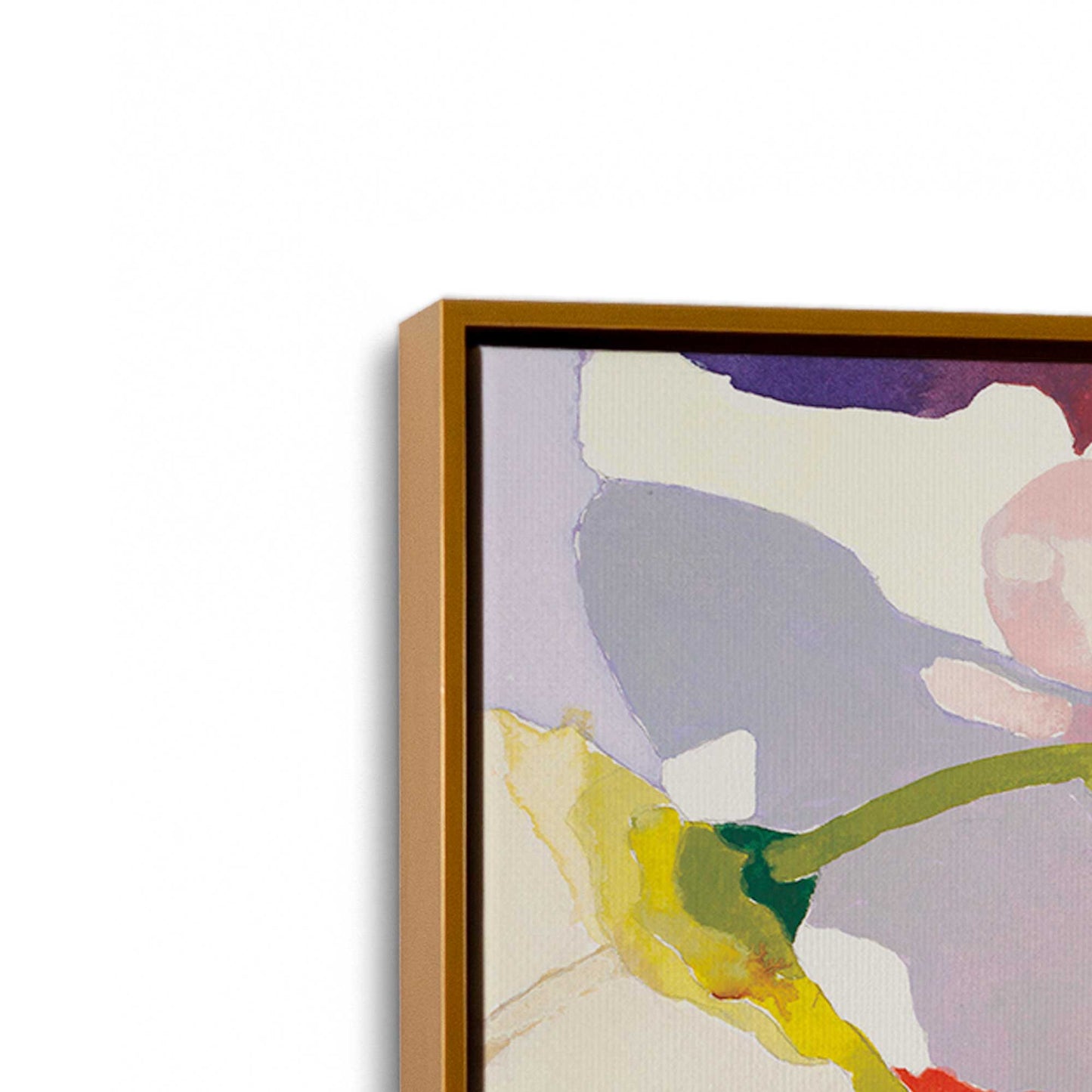 [Color:Polished Gold], Picture of art in a Polished Gold frame at an angle