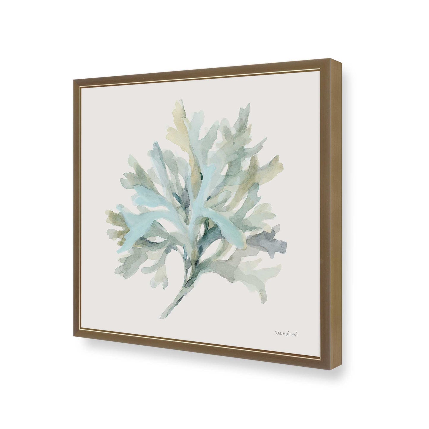 [Color:Brushed Gold], Picture of art in a Brushed Gold frame at an angle