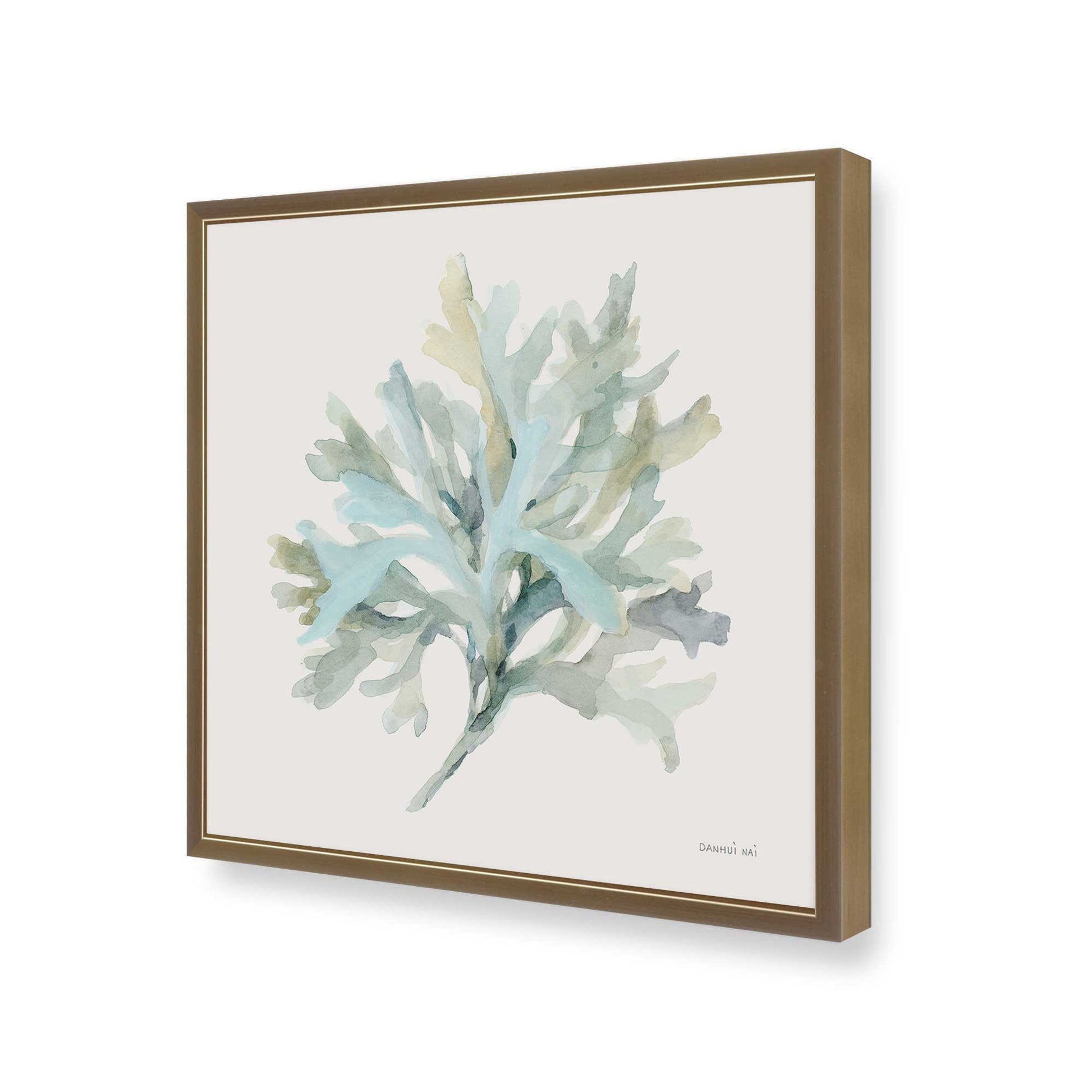 [Color:Brushed Gold], Picture of art in a Brushed Gold frame at an angle