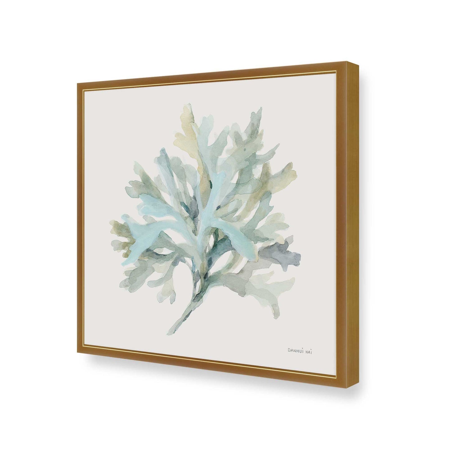 [Color:Polished Gold], Picture of art in a Polished Gold frame at an angle