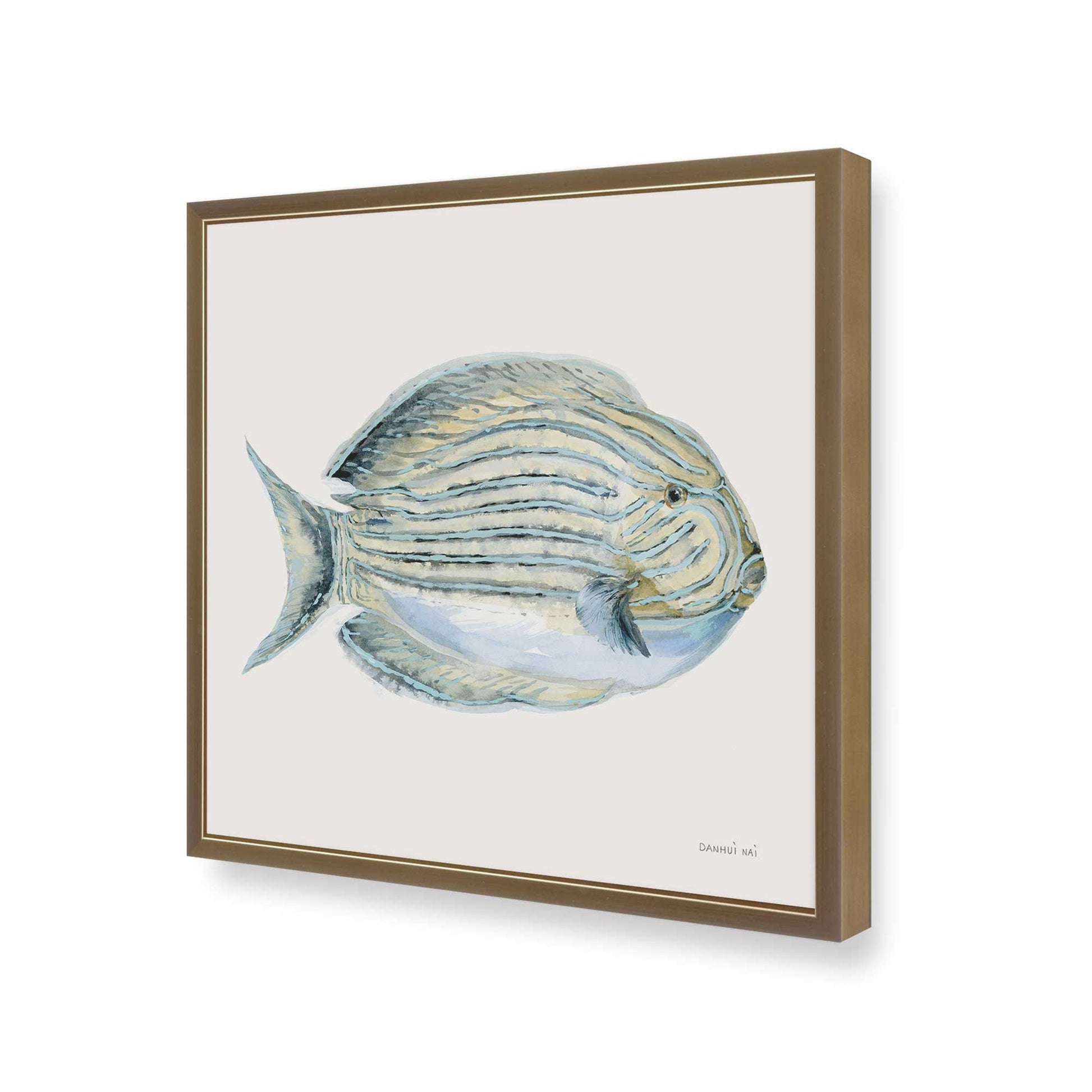 [Color:Brushed Gold], Picture of art in a Brushed Gold frame at an angle