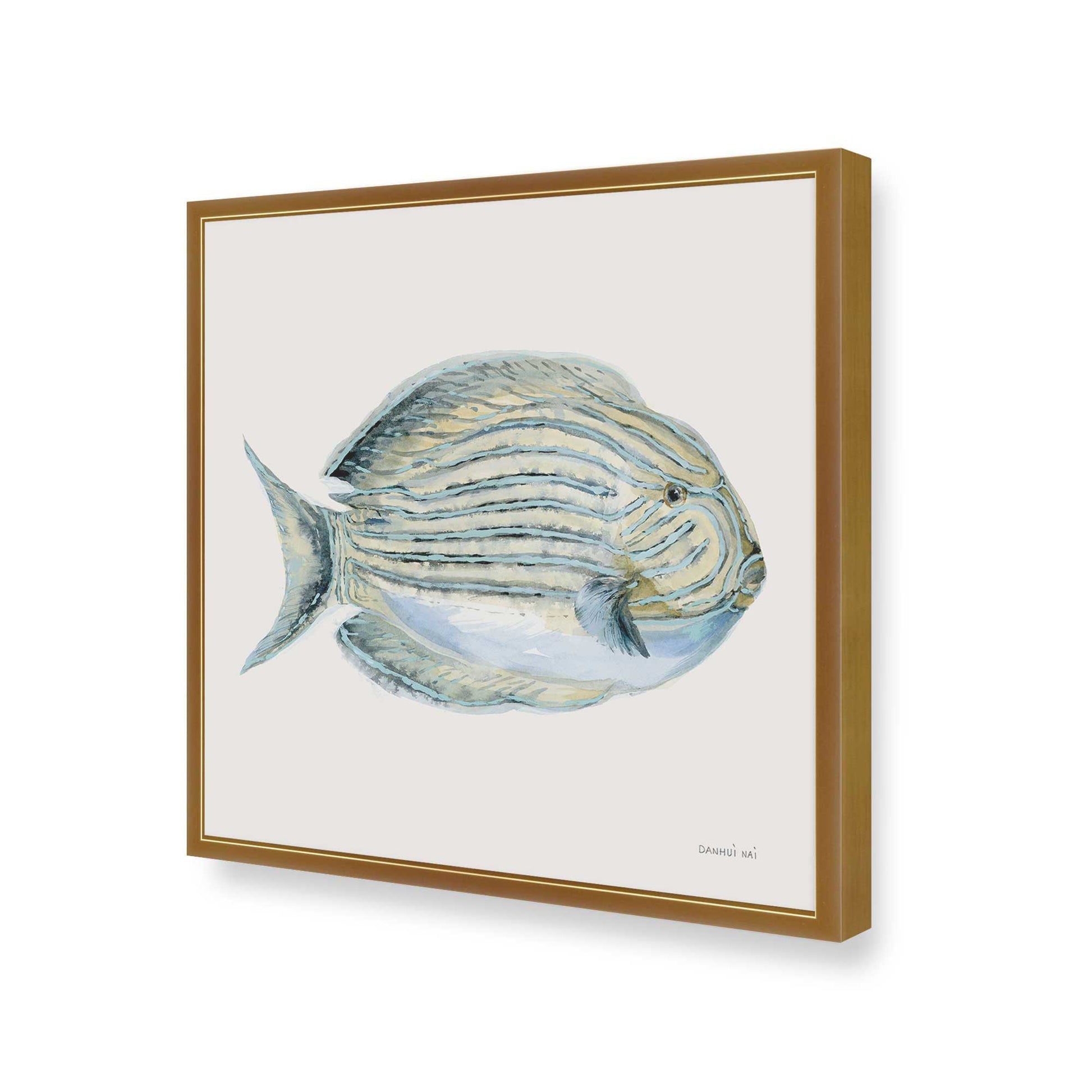 [Color:Polished Gold], Picture of art in a Polished Gold frame at an angle