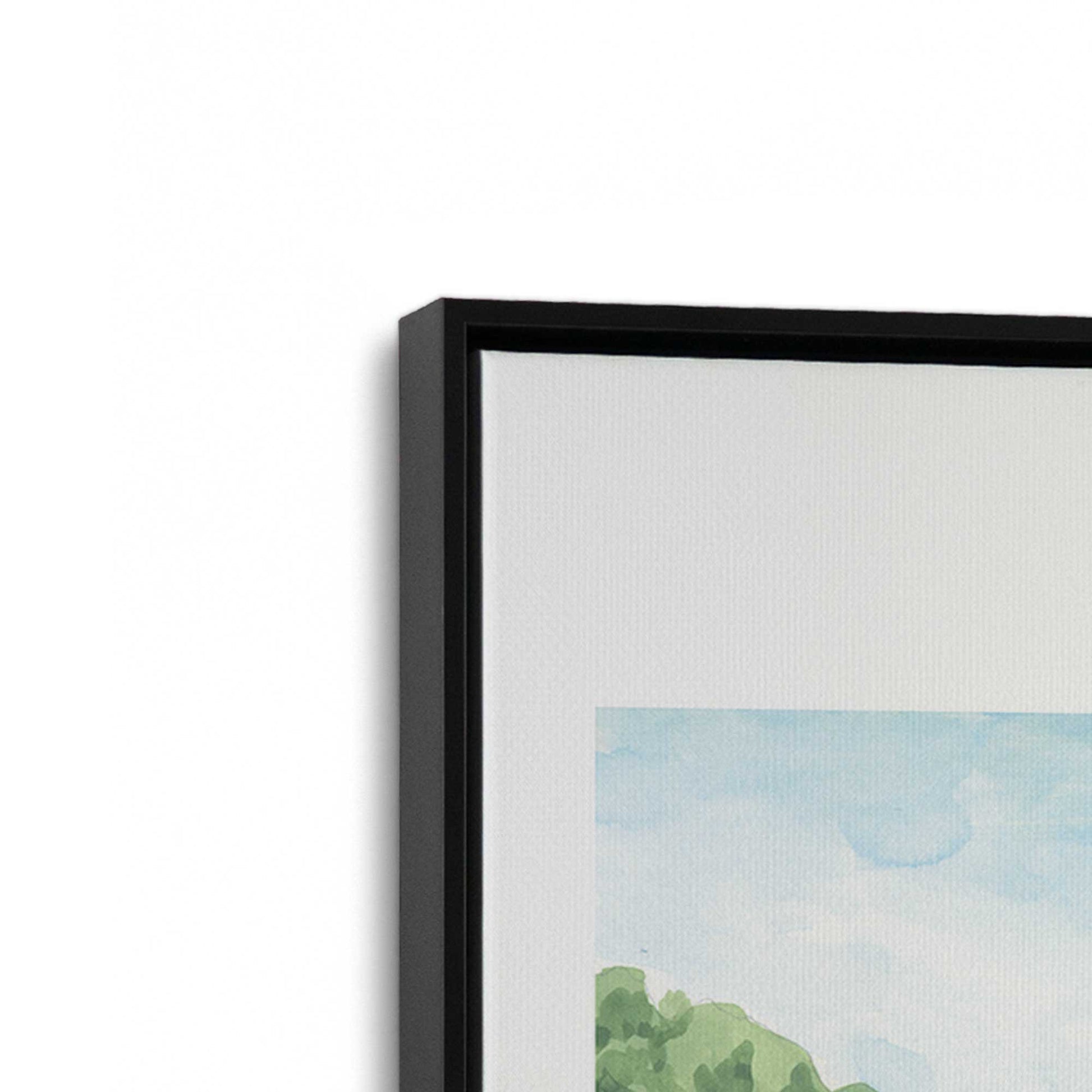 [Color:Satin Black], Picture of art in a Satin Black frame at an angle