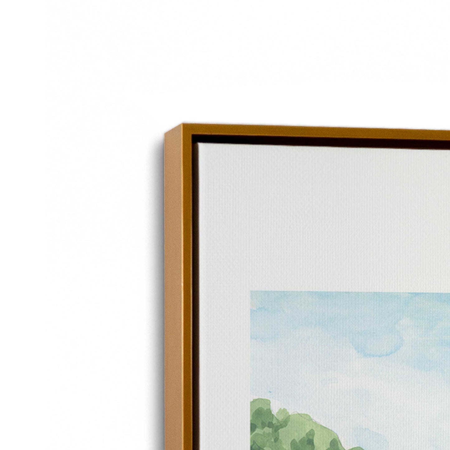 [Color:Polished Gold], Picture of art in a Polished Gold frame at an angle