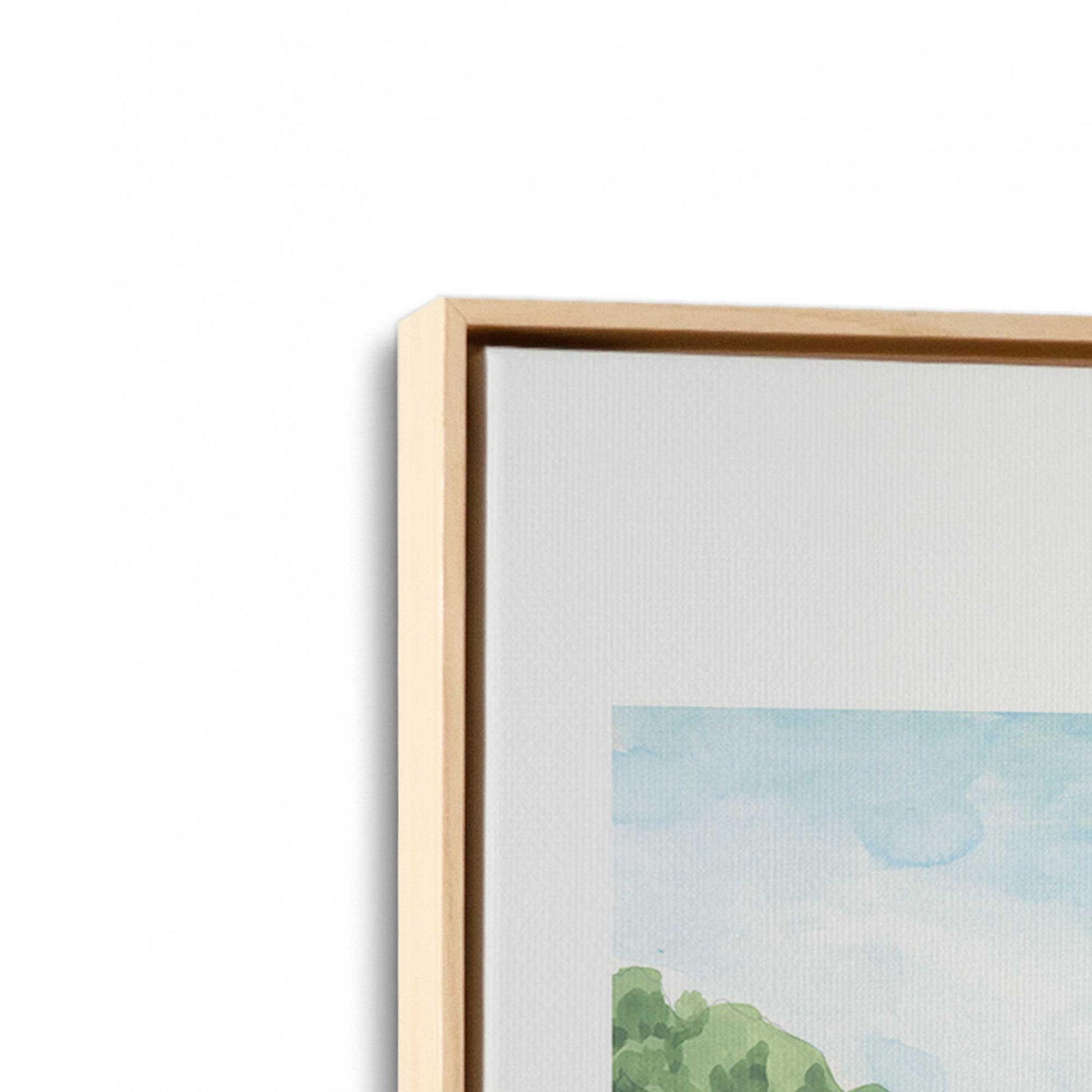 [Color:American Maple], Picture of art in a American Maple frame at an angle