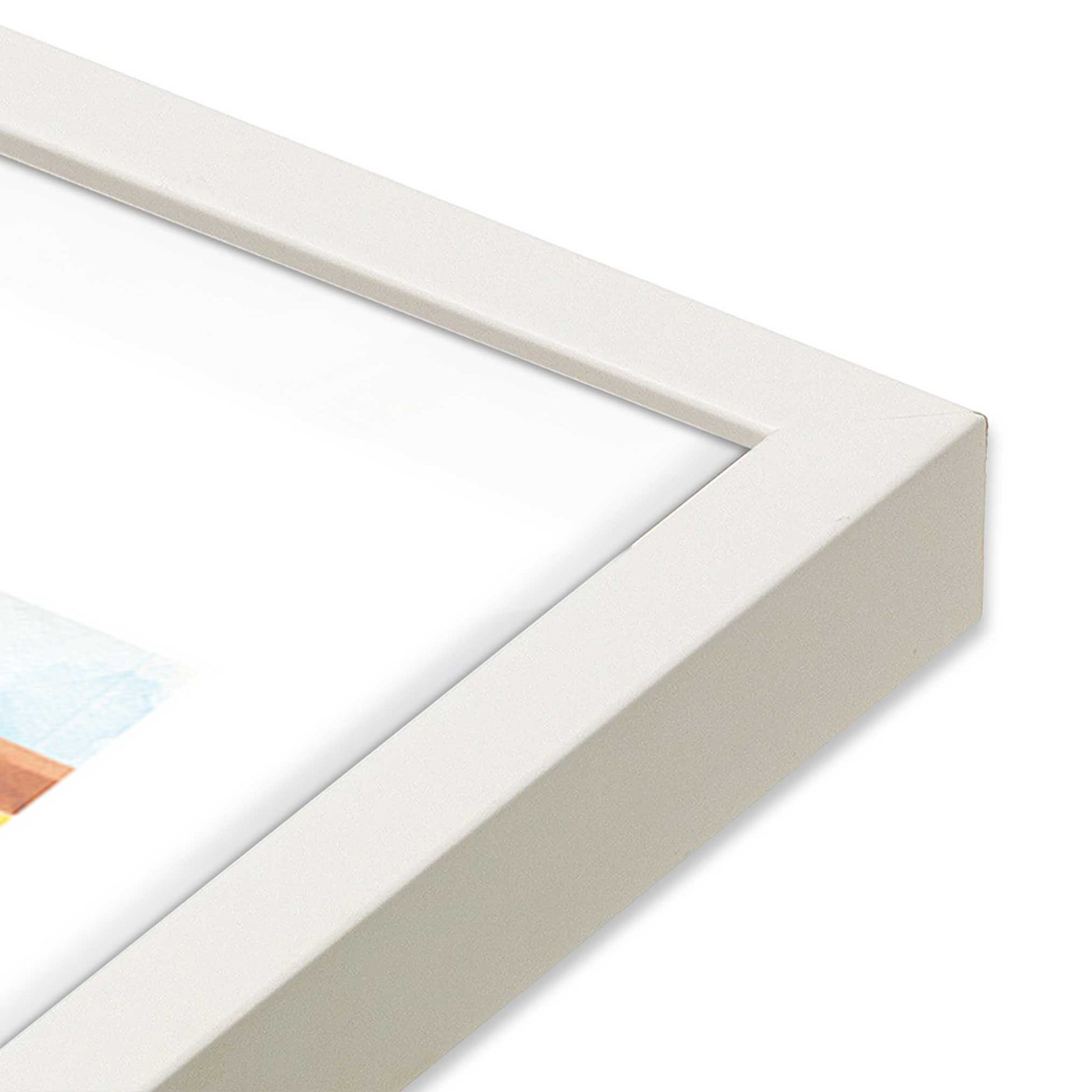 [Color:Opaque White], Picture of art in a Opaque White frame at an angle