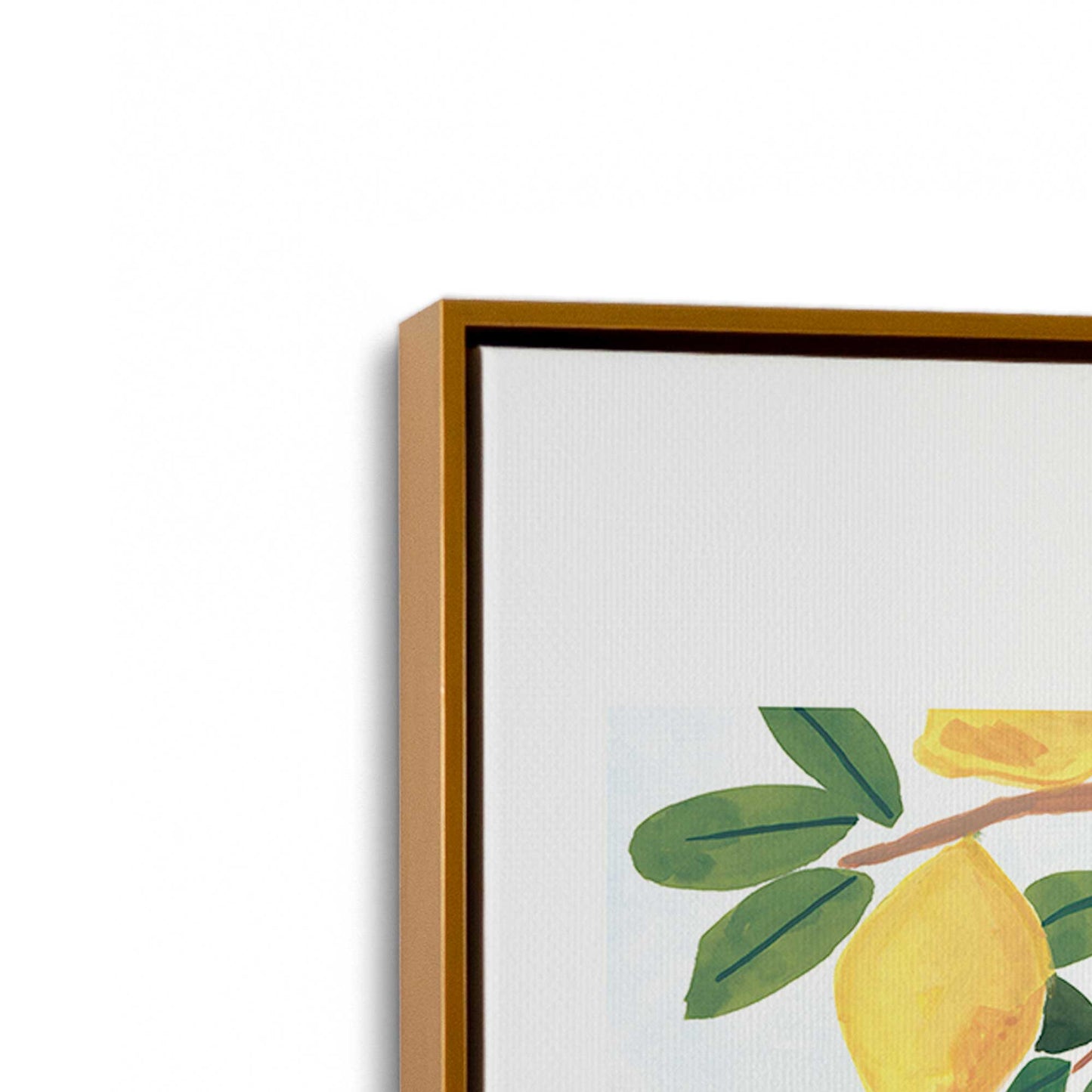 [Color:Polished Gold], Picture of art in a Polished Gold frame at an angle